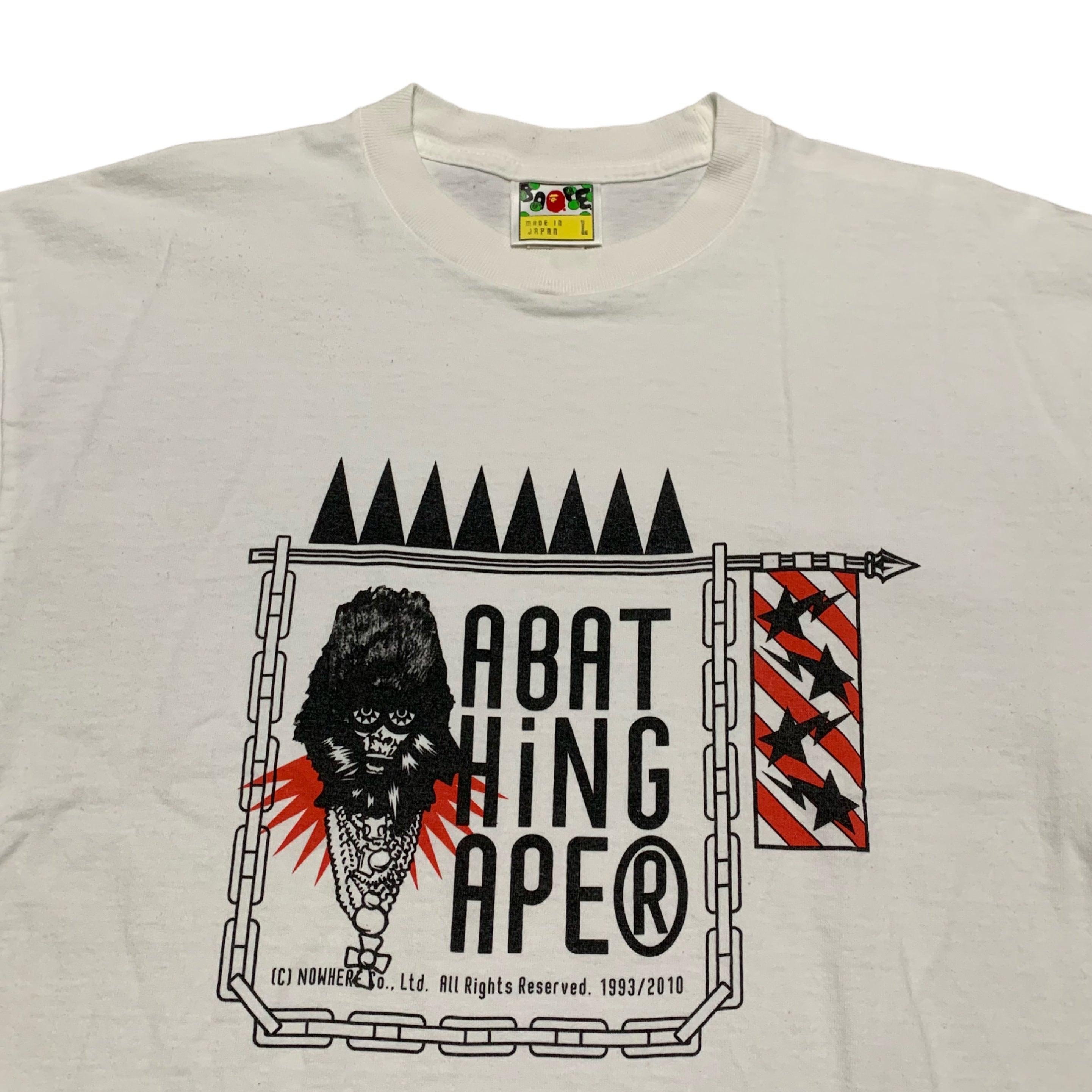 Bape Large Original Fake White Tee A Bathing Ape 2010