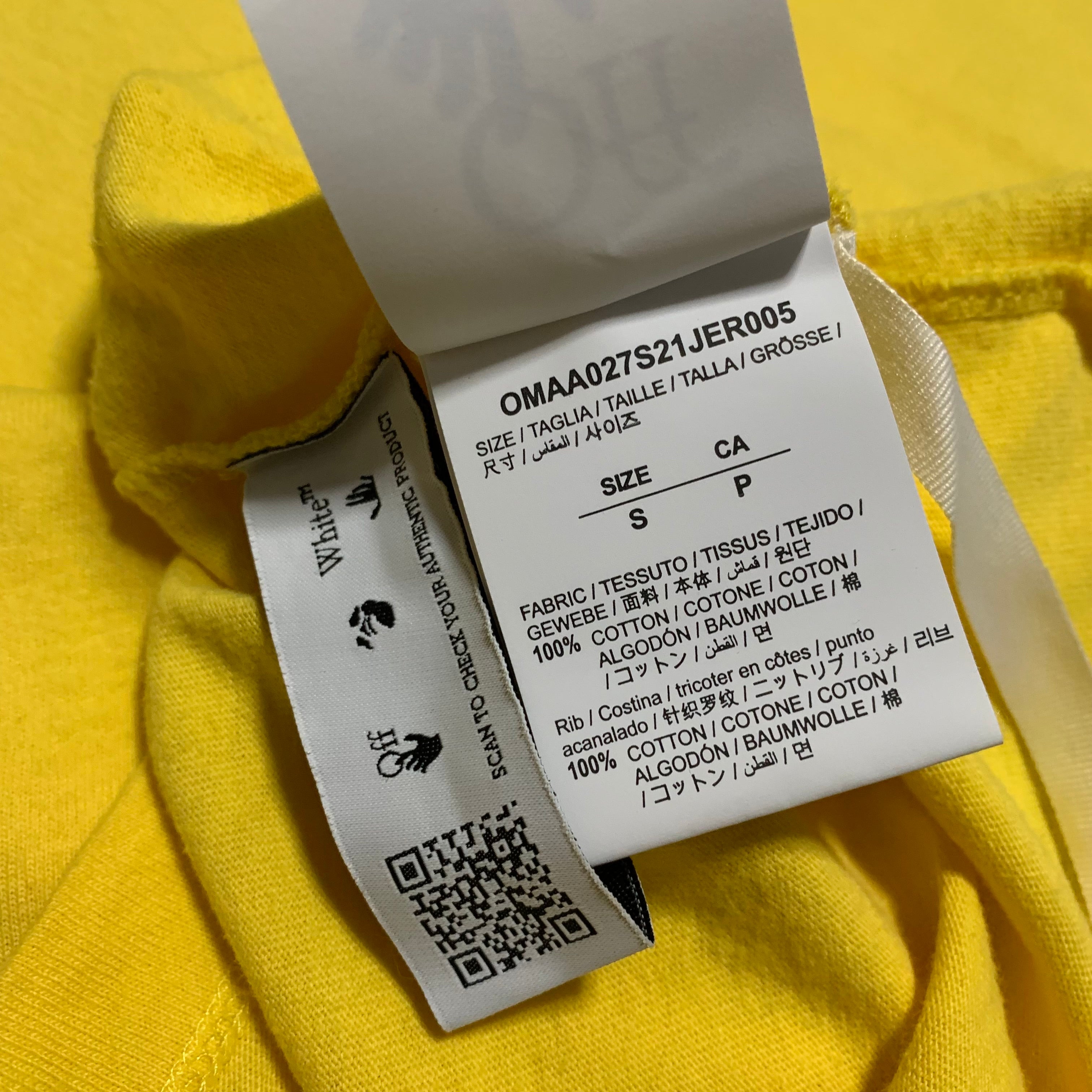 Off White Small Graffiti Arrows Yellow Tee Virgil Abloh