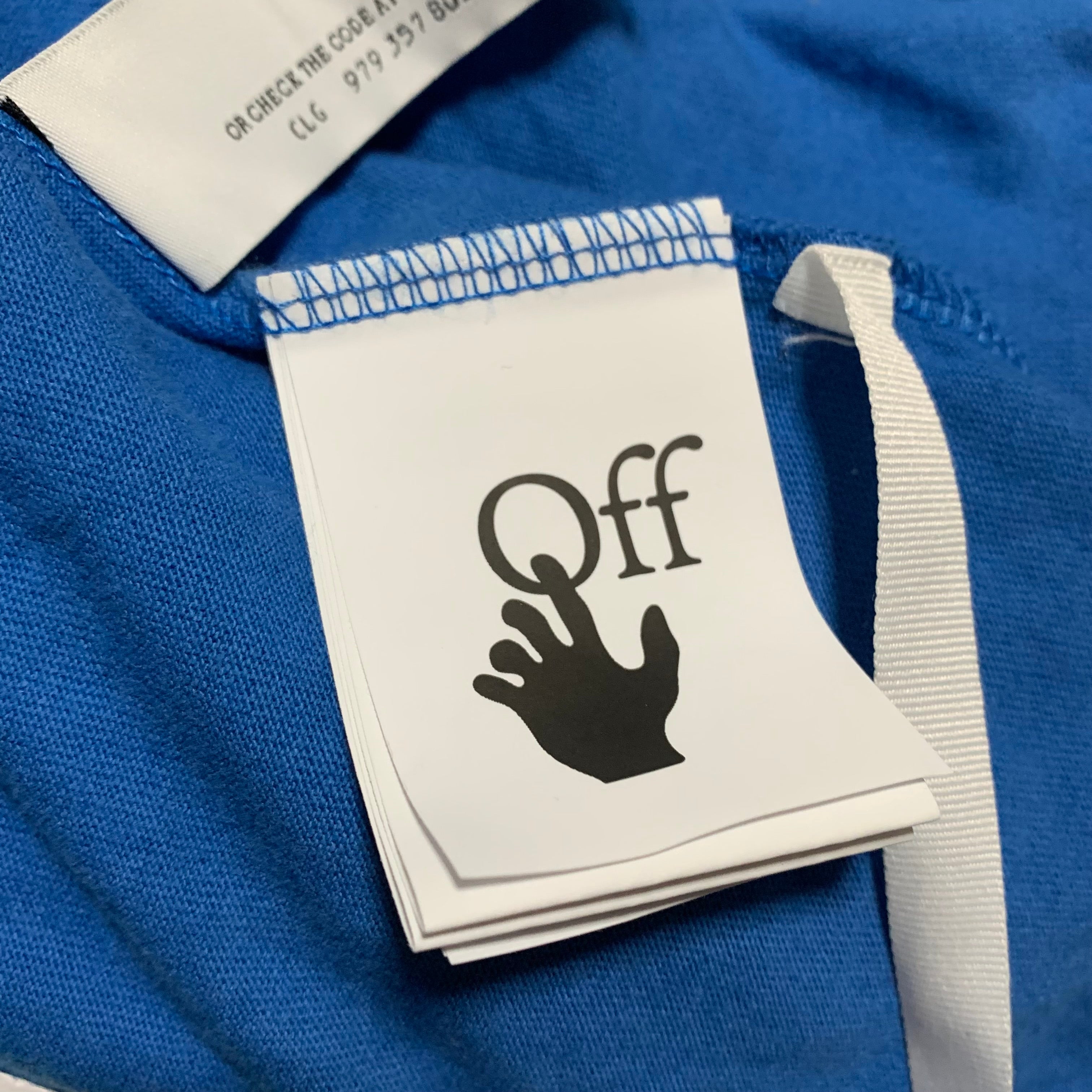 Off White XL Diag Tab Blue Tee Virgil Abloh