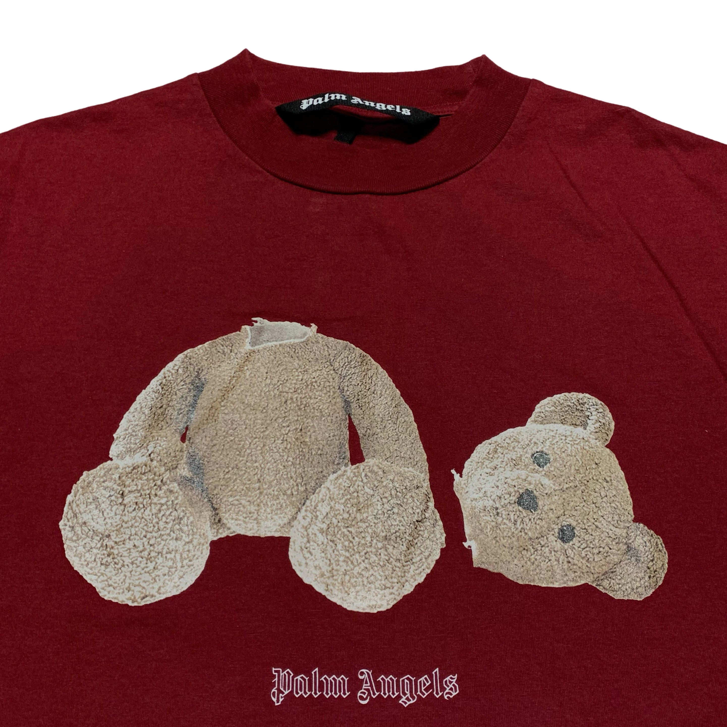 Palm Angels Medium Tee END Bear Rose Burgundy Red T-Shirt Limited Edition