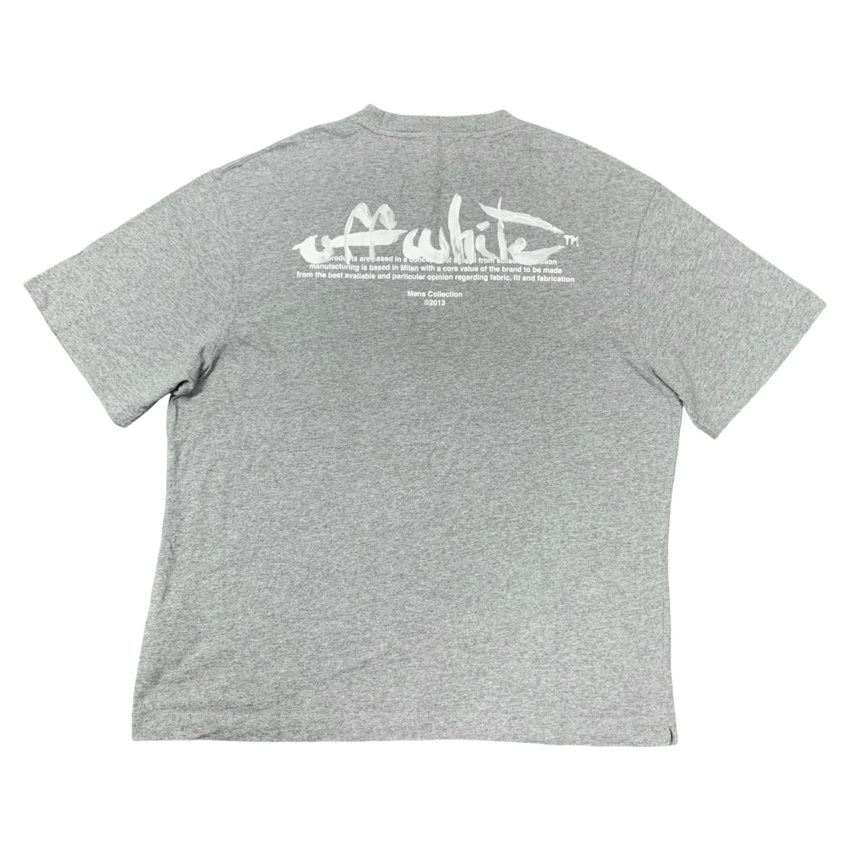 Off White XL Tee Paint Script Arrows Grey T-Shirt Virgil Abloh