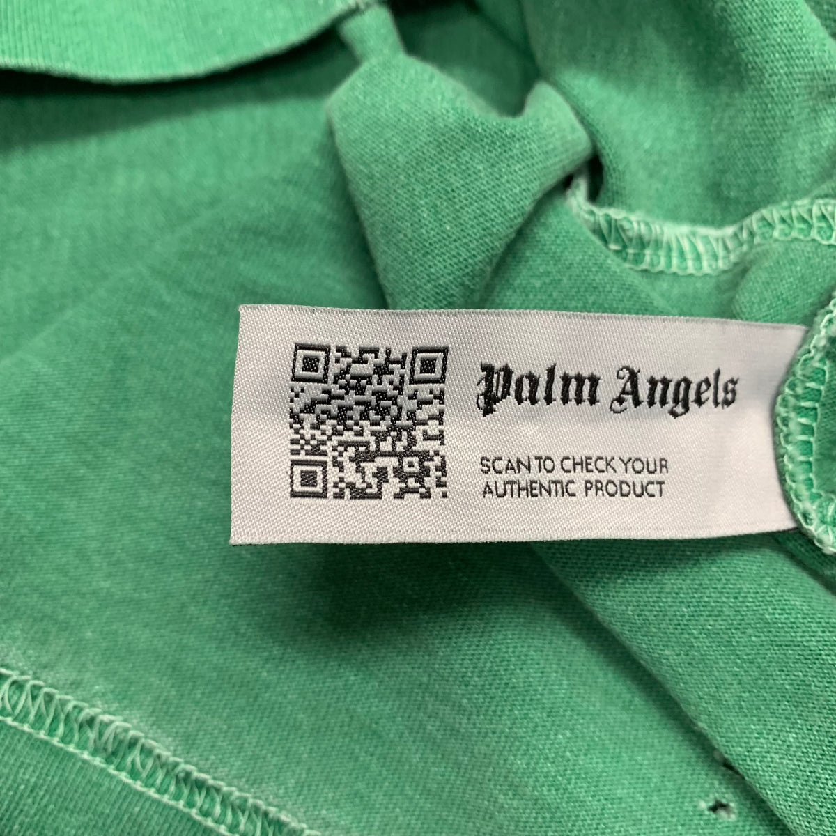 Palm Angels Large Tee Bear Green Distressed T-Shirt