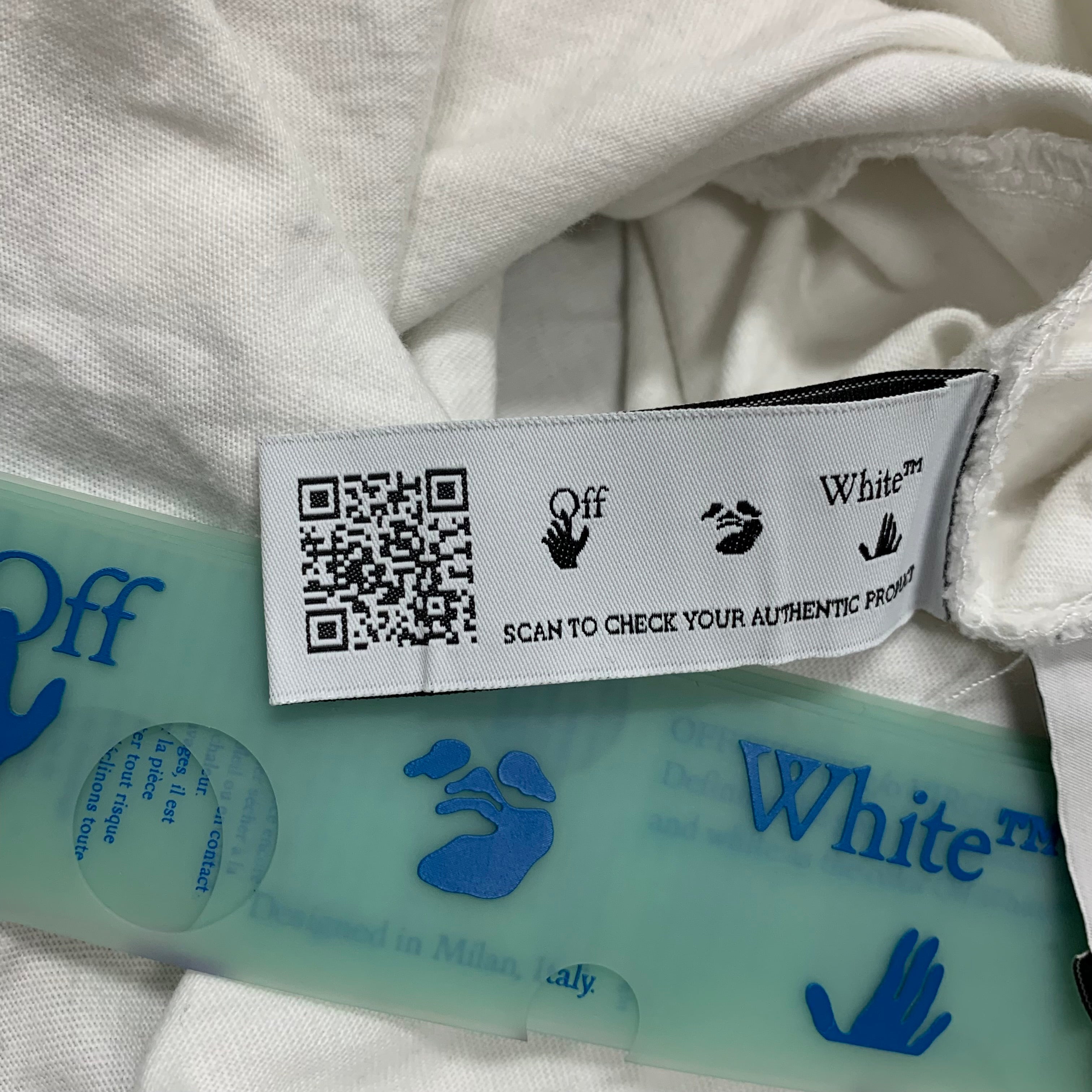 Off White Small Tee 70s Type Casual White T-Shirt Virgil Abloh