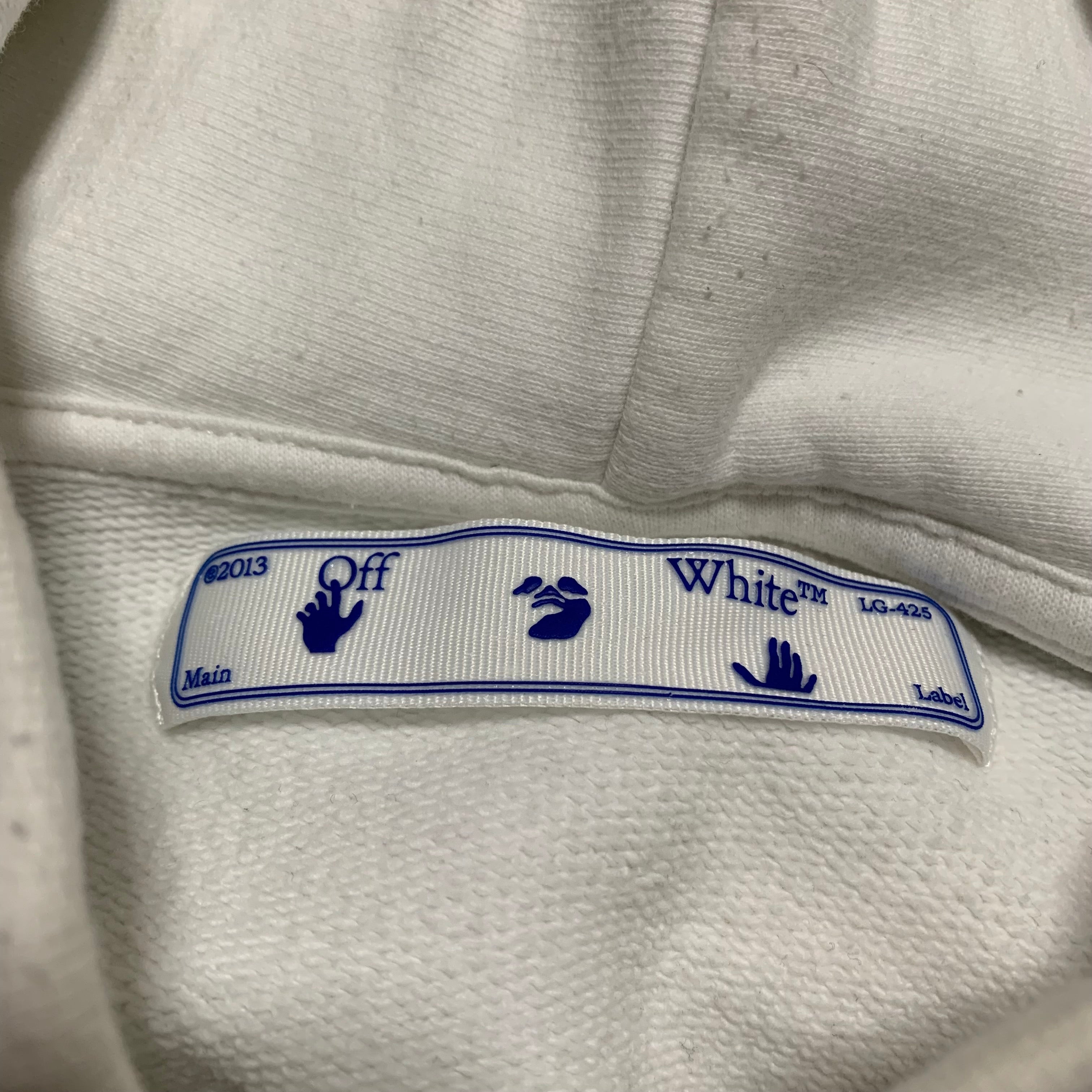 Off White Medium Pascal Arrows White Hoodie Virgil Abloh