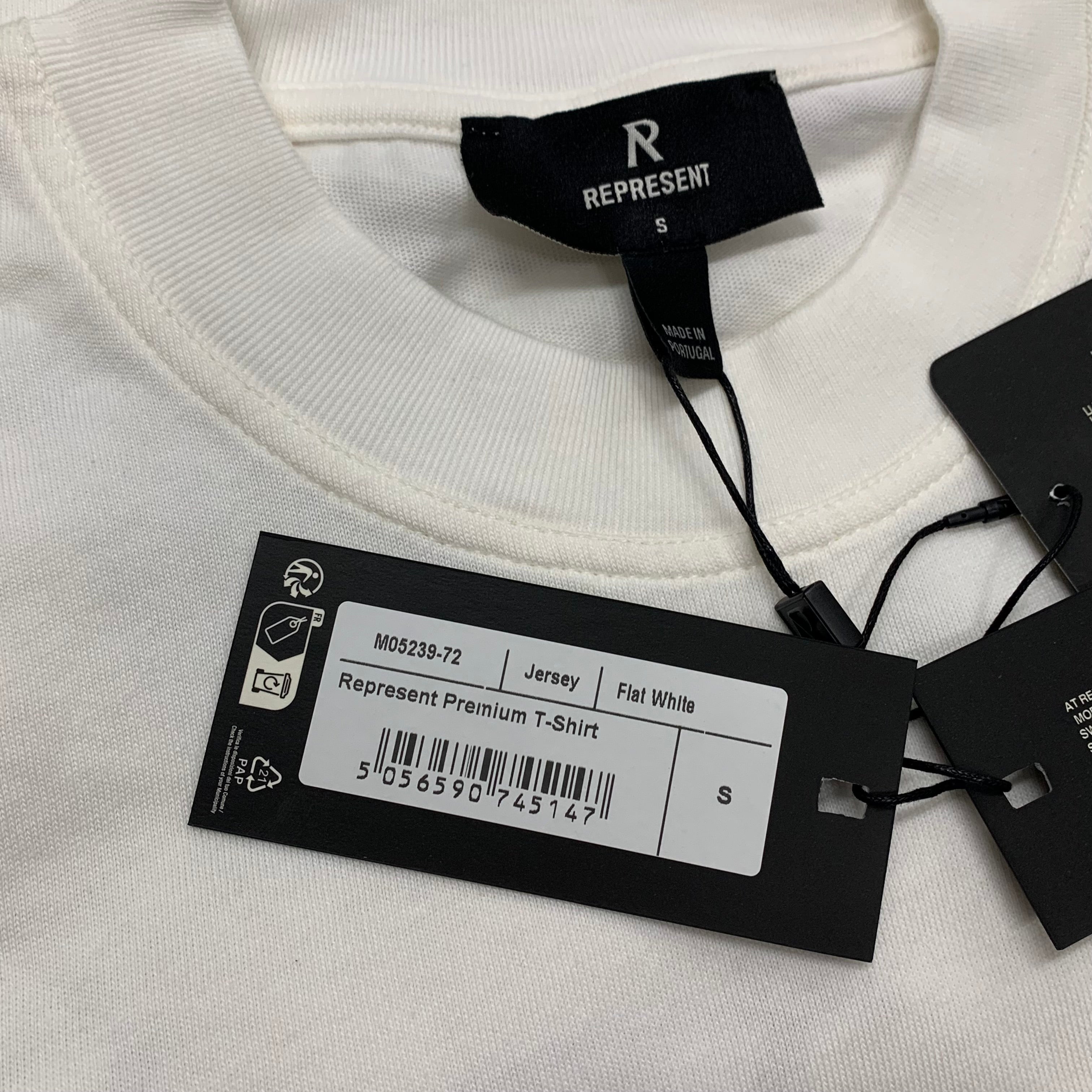 Represent Small Tee Premium Flat White T-Shirt