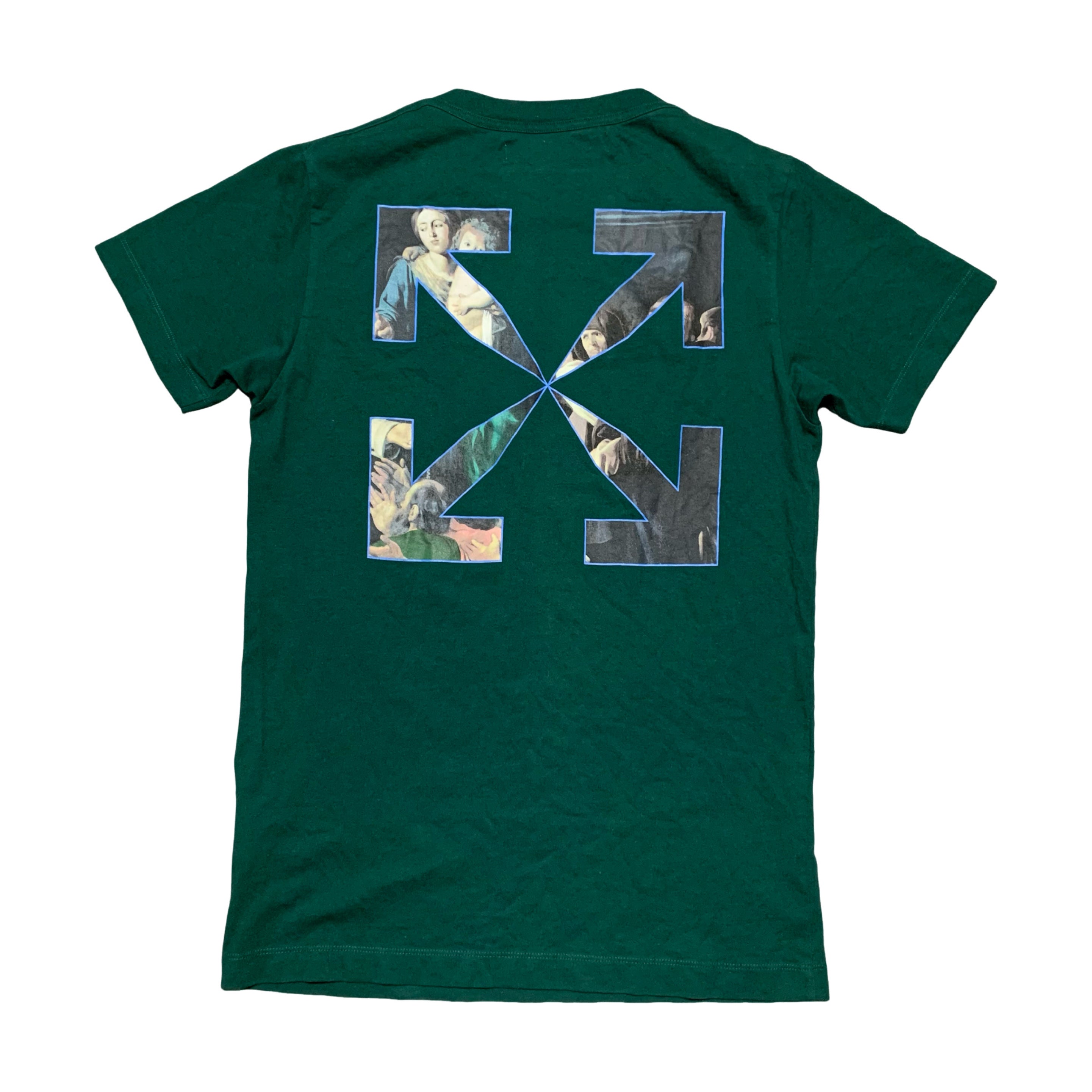 Off White Small Caravaggio Graphic Green Tee Virgil Abloh