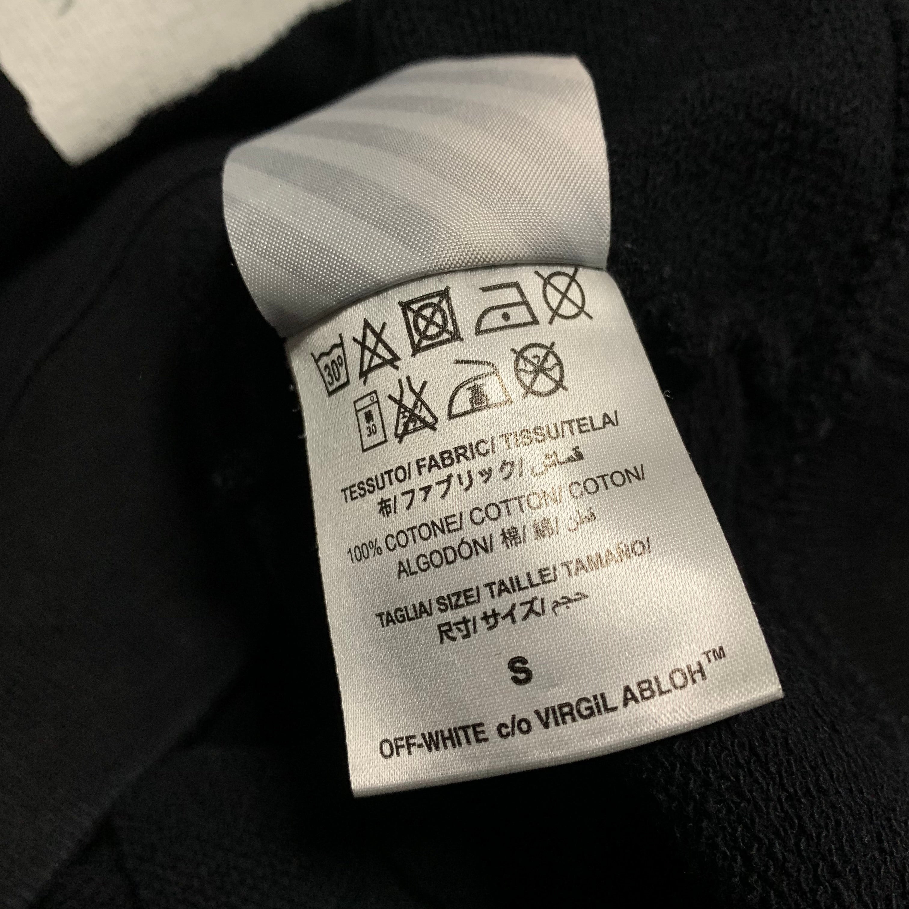 Off White Small Diagonal Brushed Black Sweatshirt Crewneck Virgil Abloh