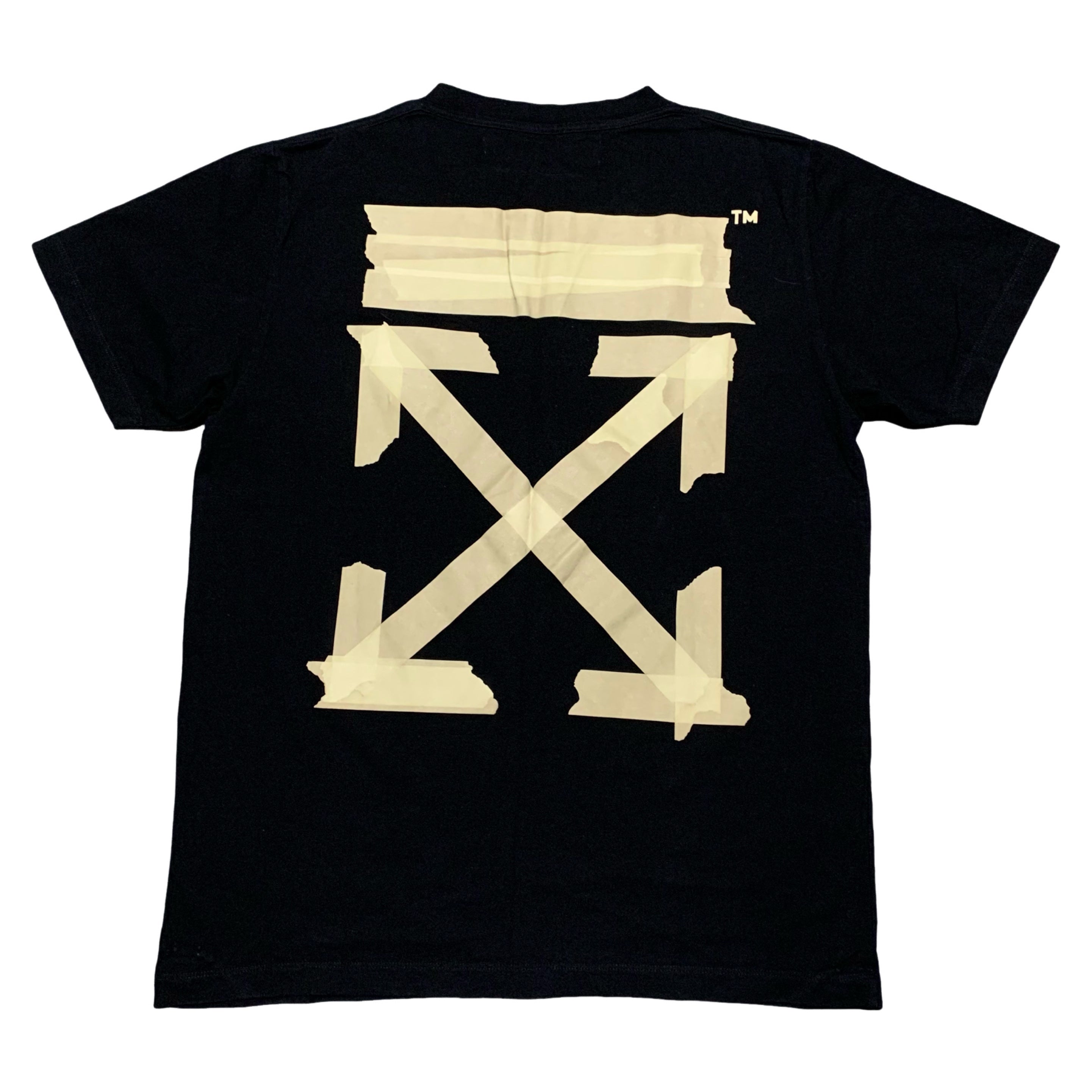 Off White Medium Tape Arrows Black Tee Virgil Abloh