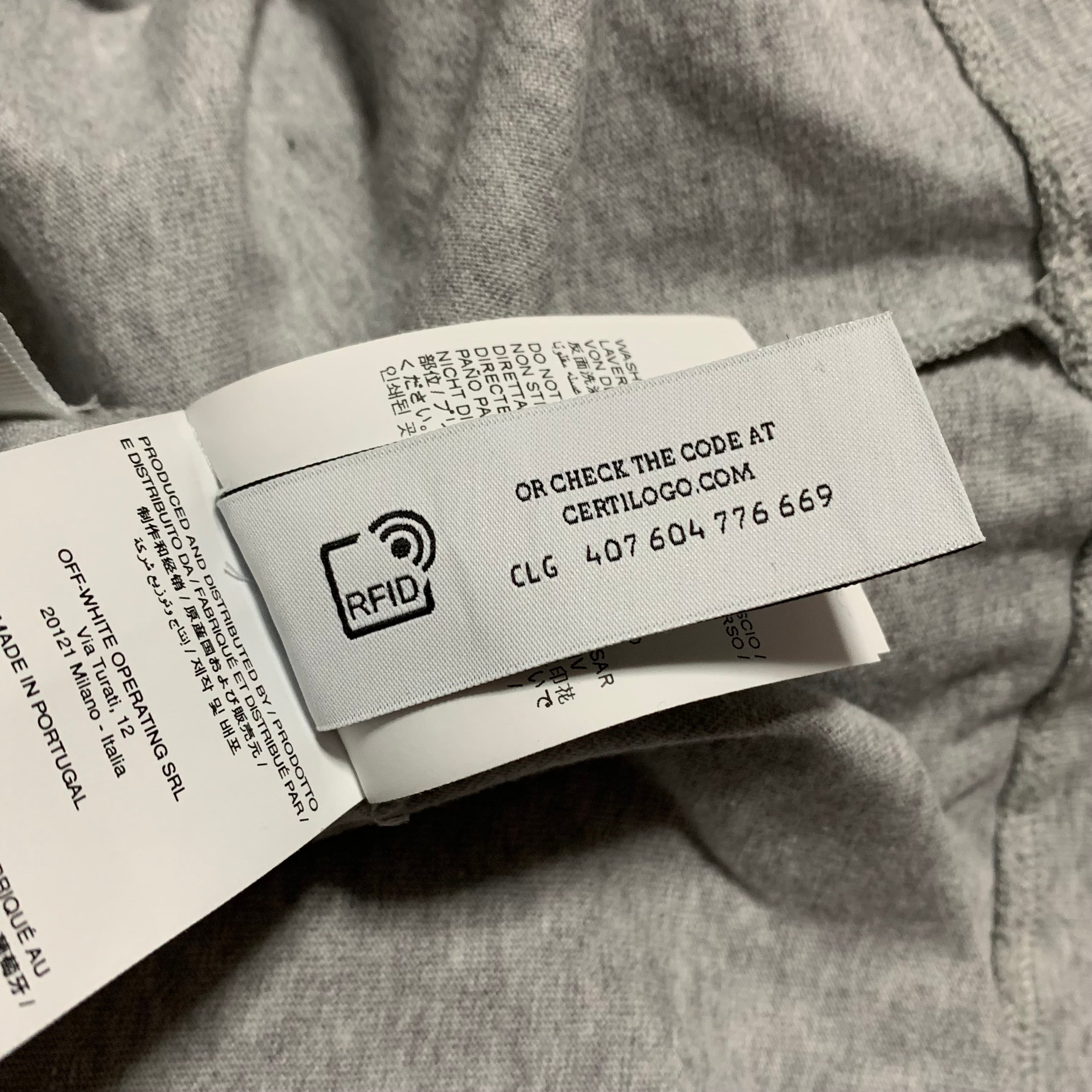 Off White Large Round Logo Skate Grey Tee Virgil Abloh