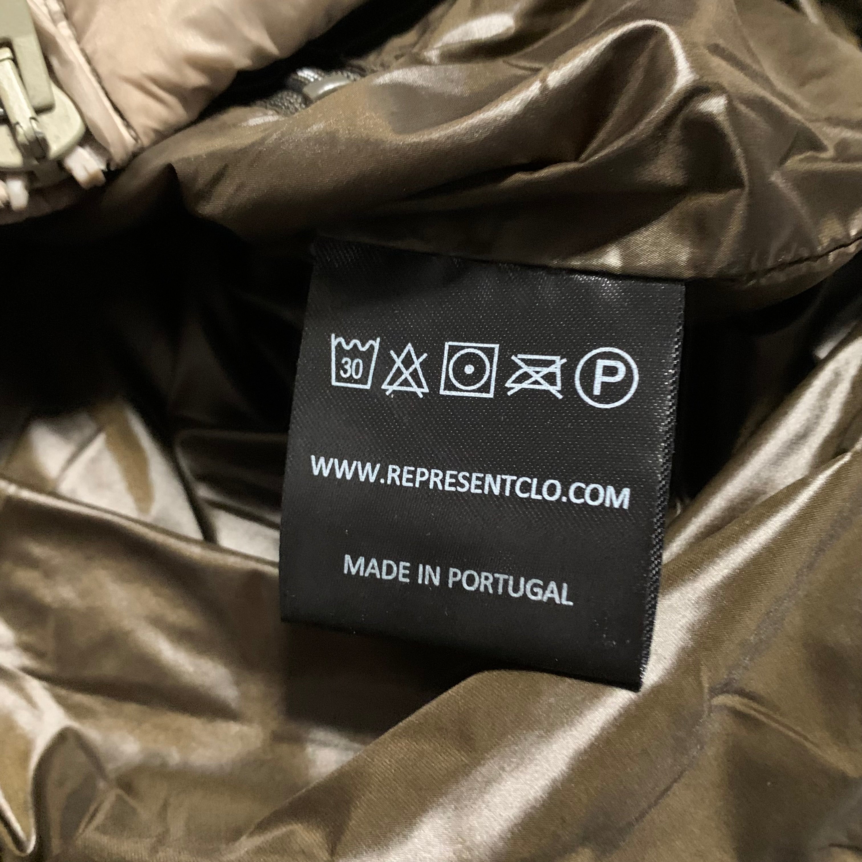 Represent Medium Puffer Jacket Beige Taupe White Coat