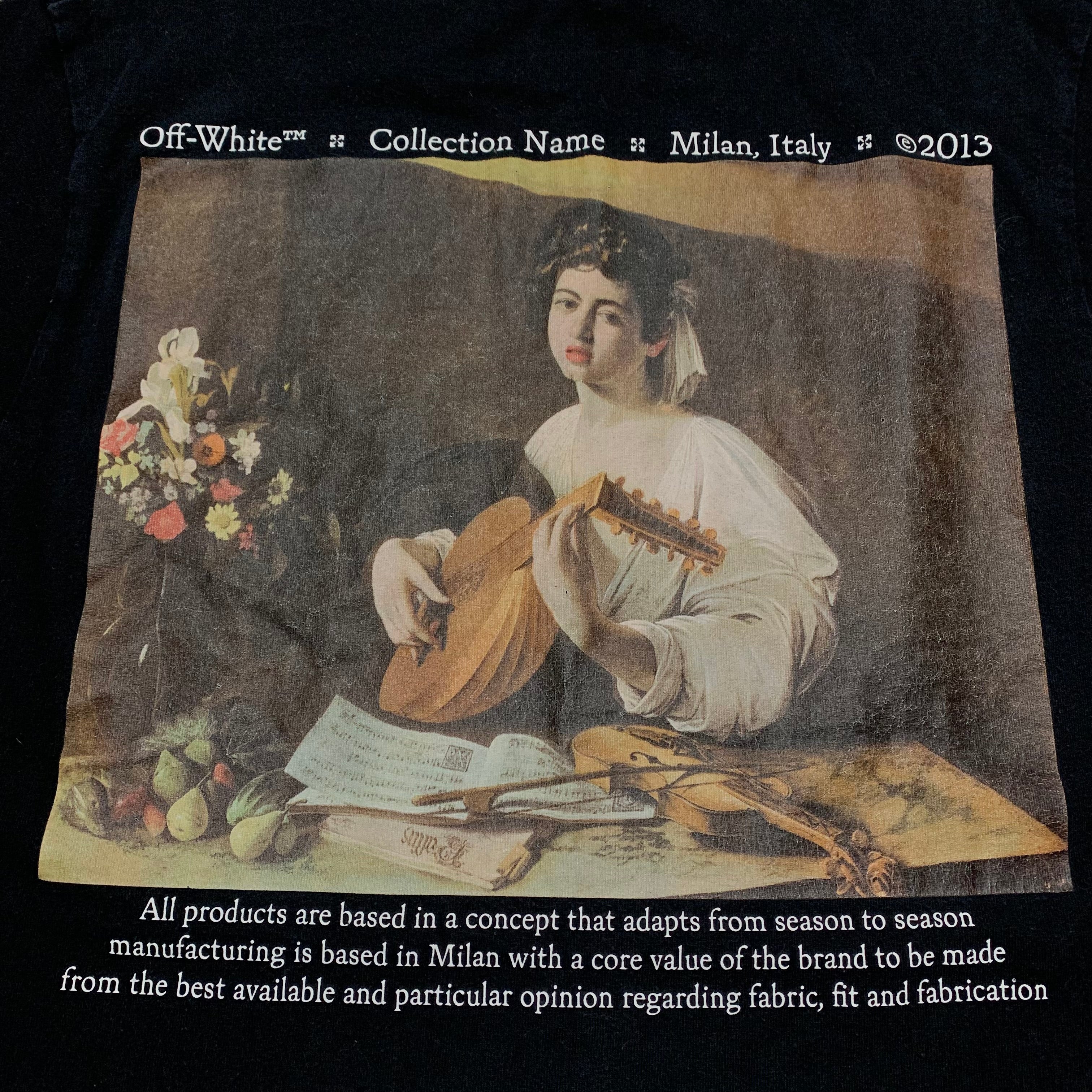 Off White Small Caravaggio Angel Black Tee Virgil Abloh