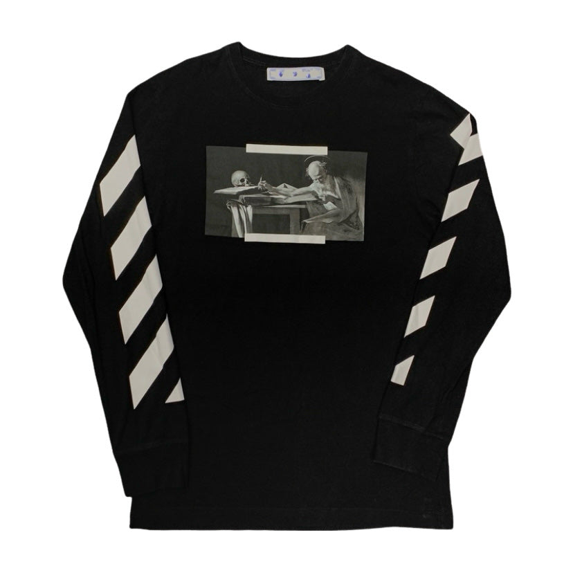 Off White Medium Tee Caravaggio Black Long Sleeve T-Shirt Virgil Abloh
