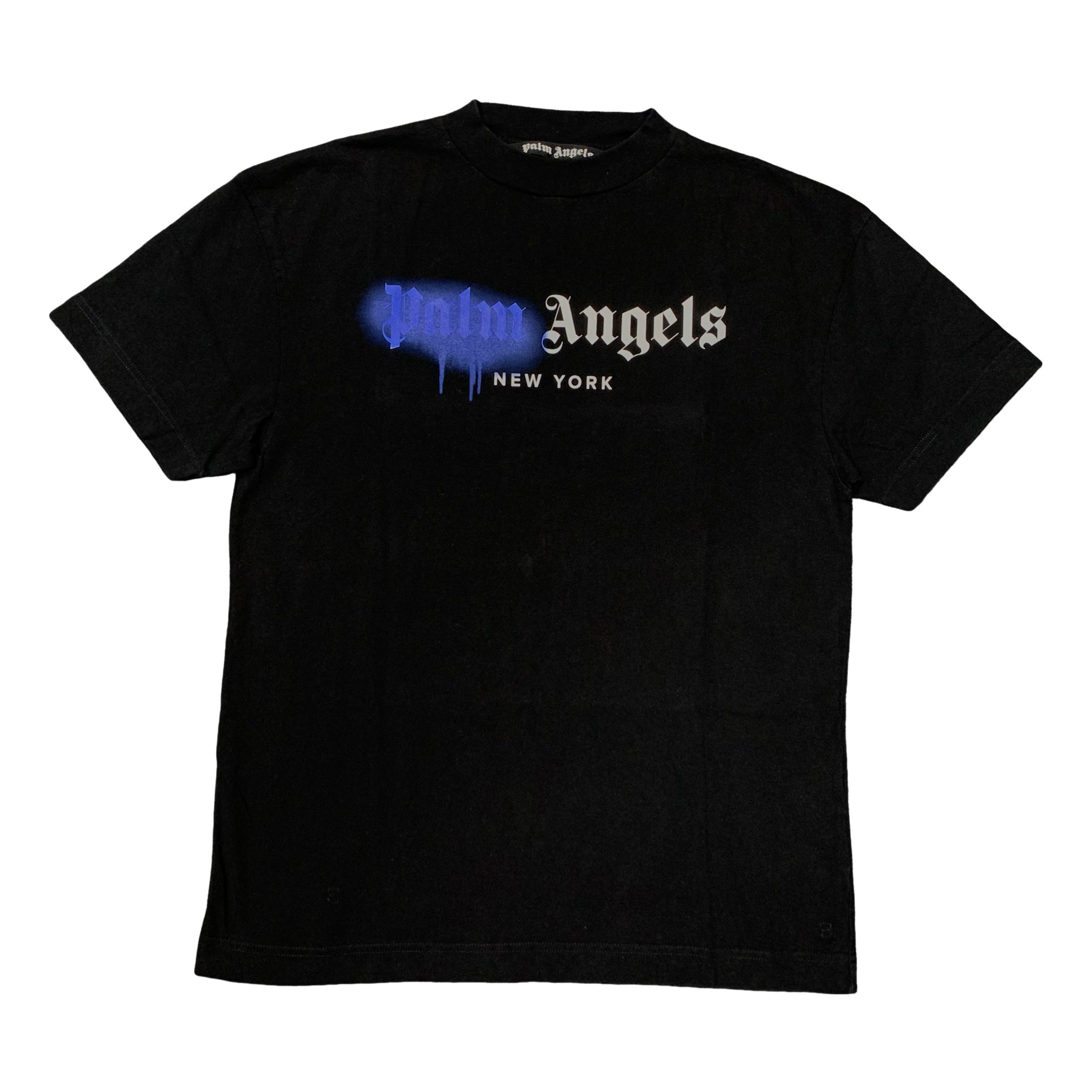 Palm Angels Small Tee New York Sprayed Black T-Shirt