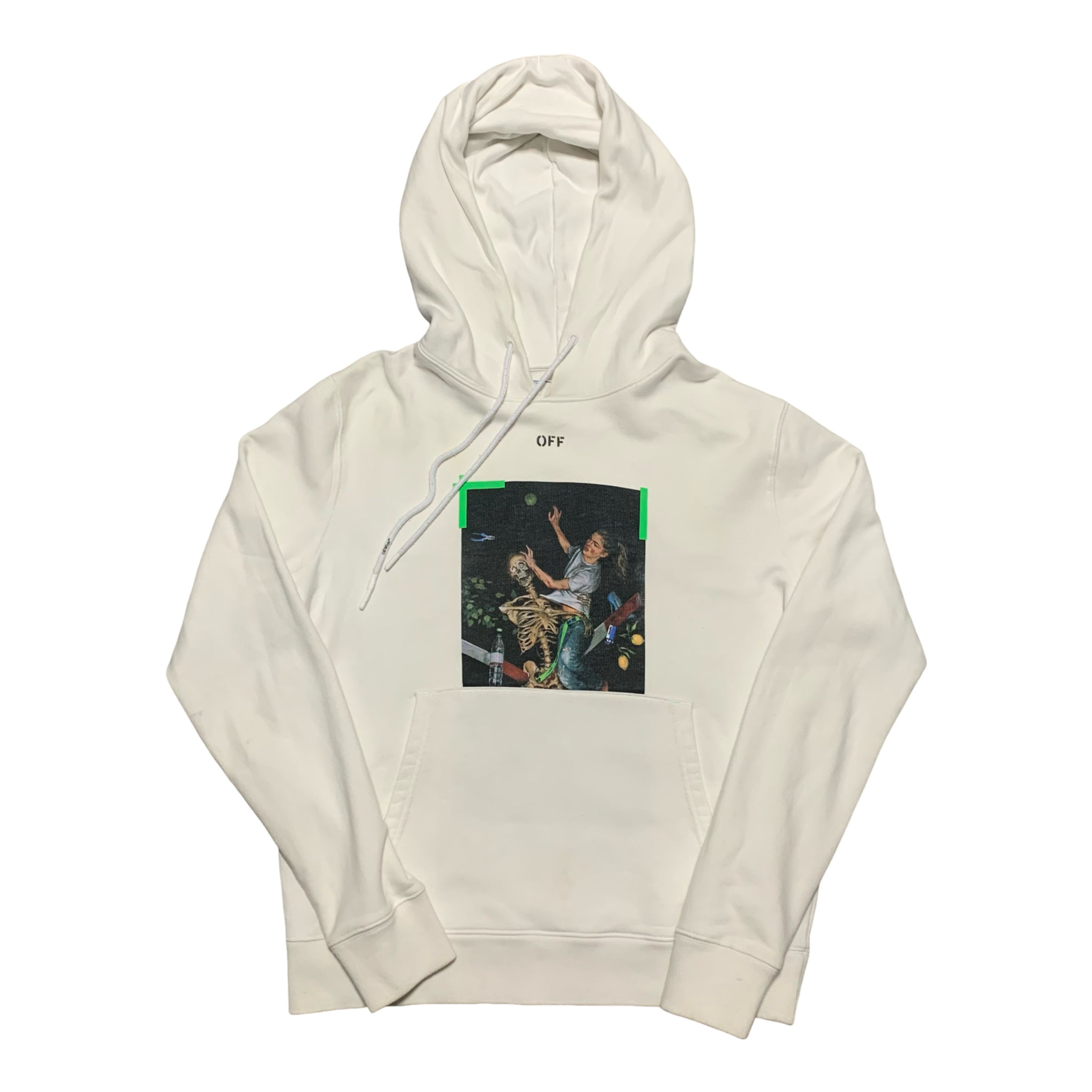Off White Medium Pascal Arrows White Hoodie Virgil Abloh