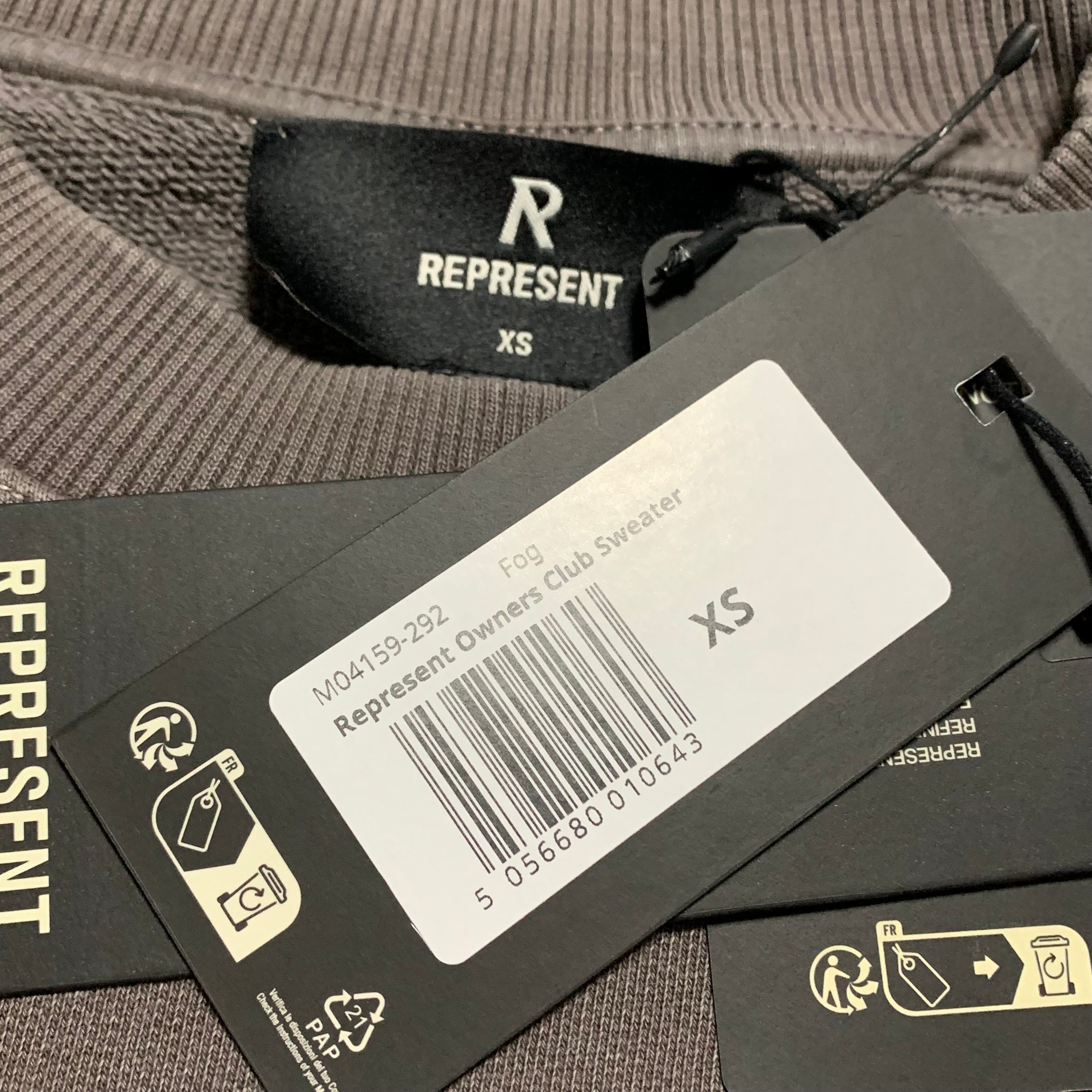 Represent XS Owners Club Fog Sweater Sweatshirt Crewneck