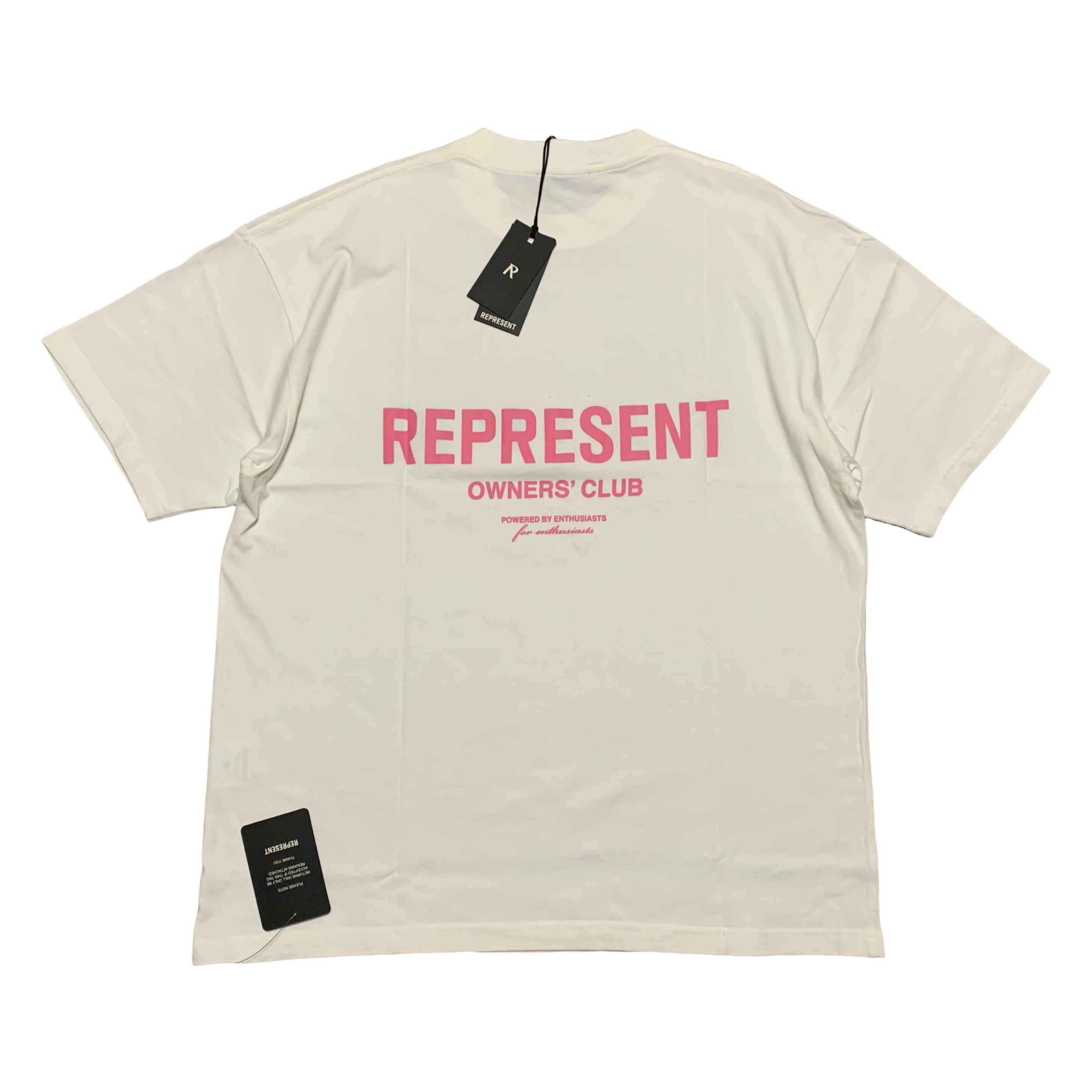 Represent Medium Owners Club Pink Flat White Tee