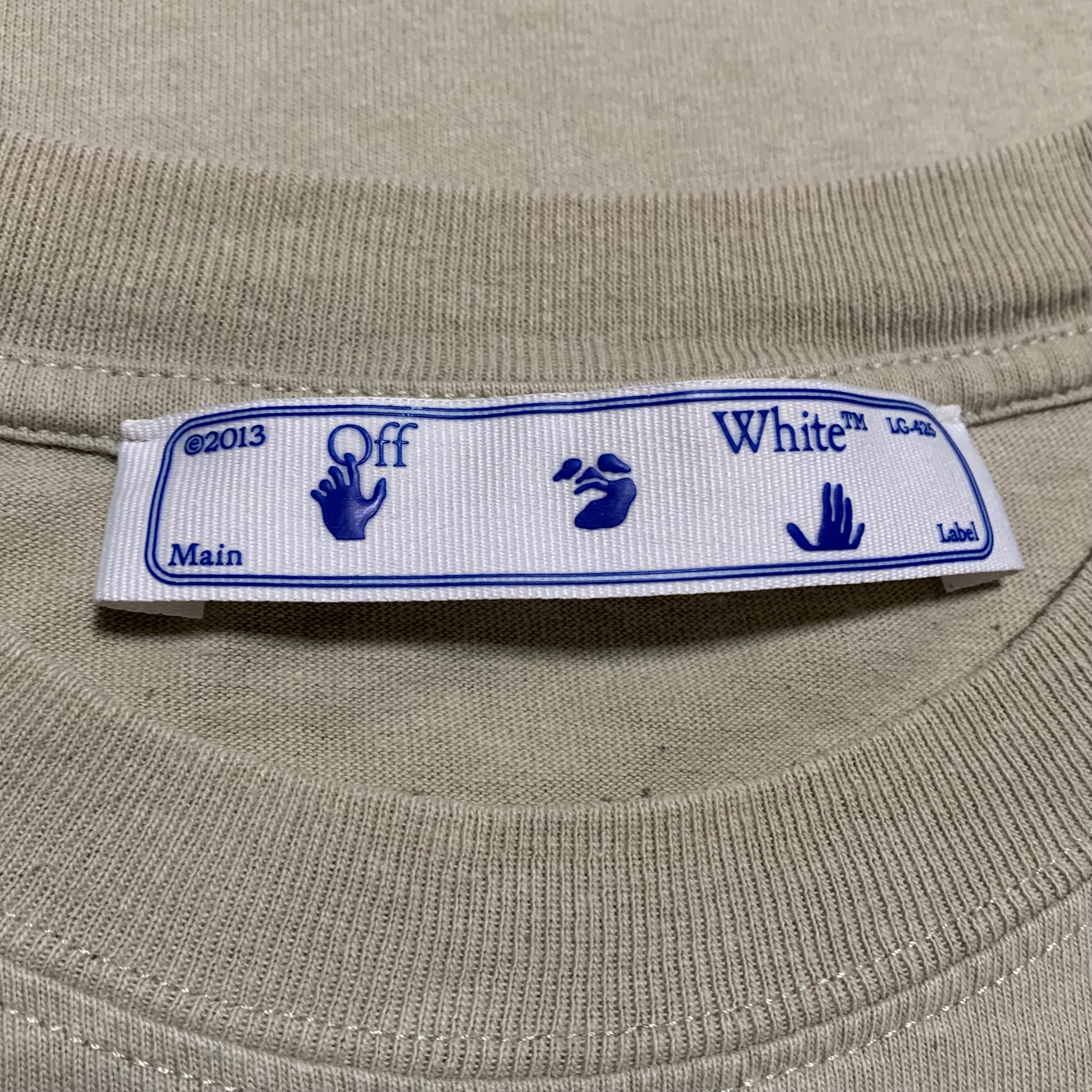 Off White Medium Paint Splatter Beige Tee Virgil Abloh