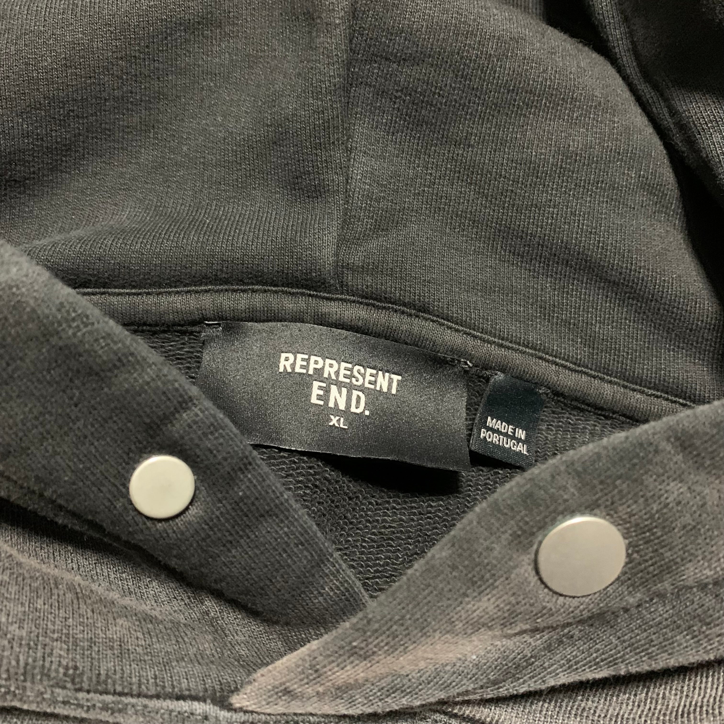Represent XL Property Of End Stained Black Hoodie