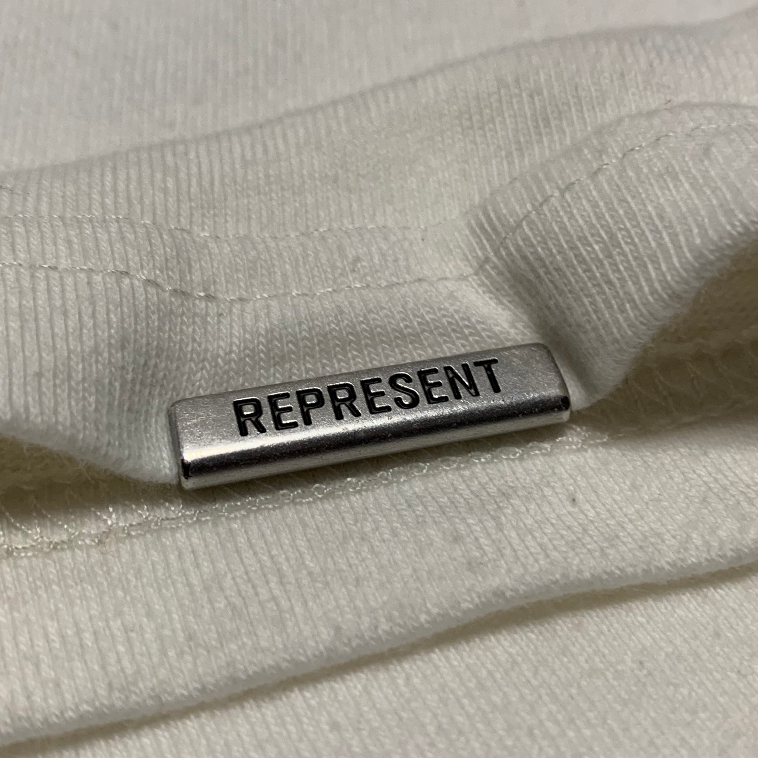 Represent XS Embroidered Flat White Tee
