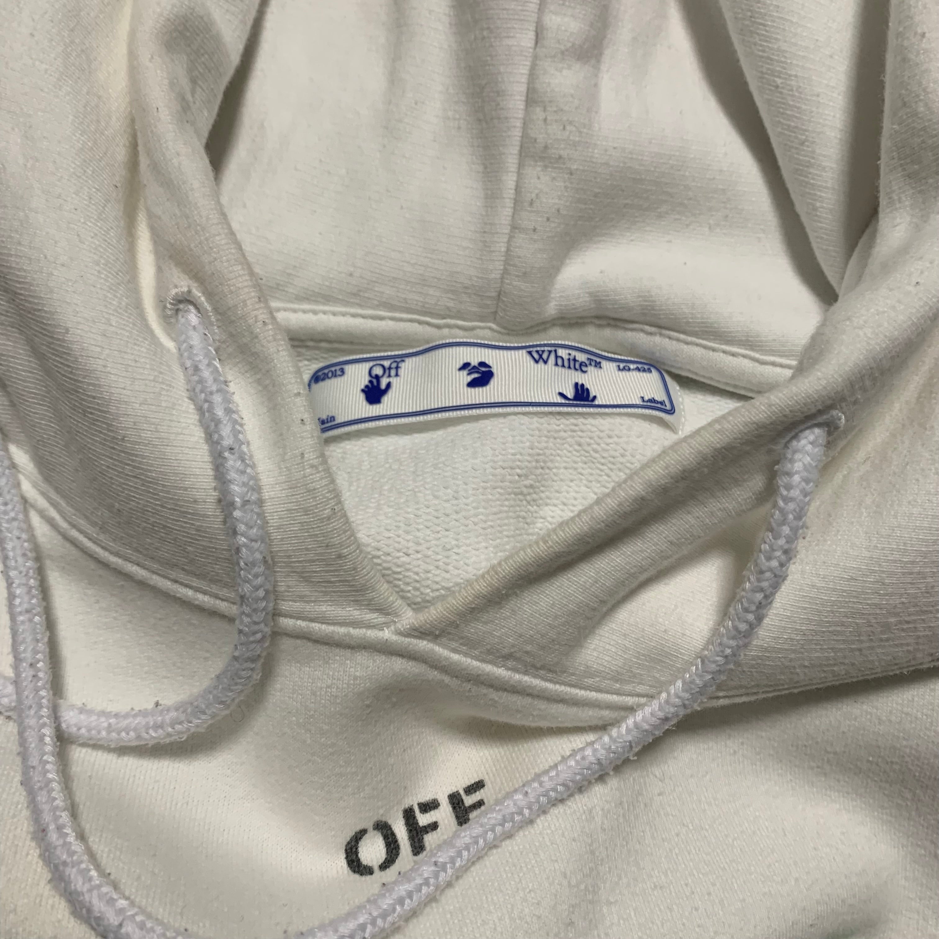 Off White Medium Pascal Arrows White Hoodie Virgil Abloh
