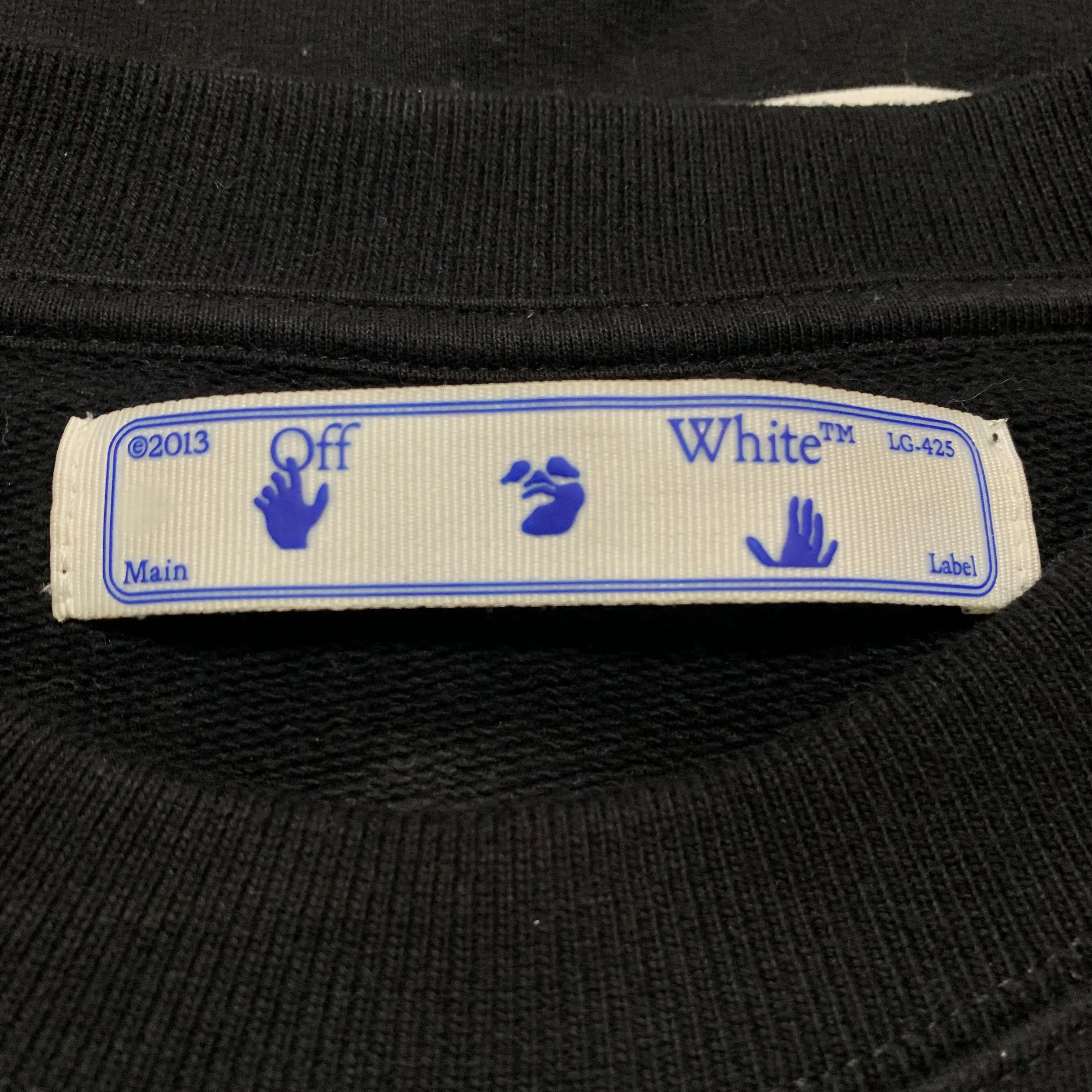 Off White Medium Pascal Arrows Black Sweatshirt Crewneck Skeleton Virgil Abloh
