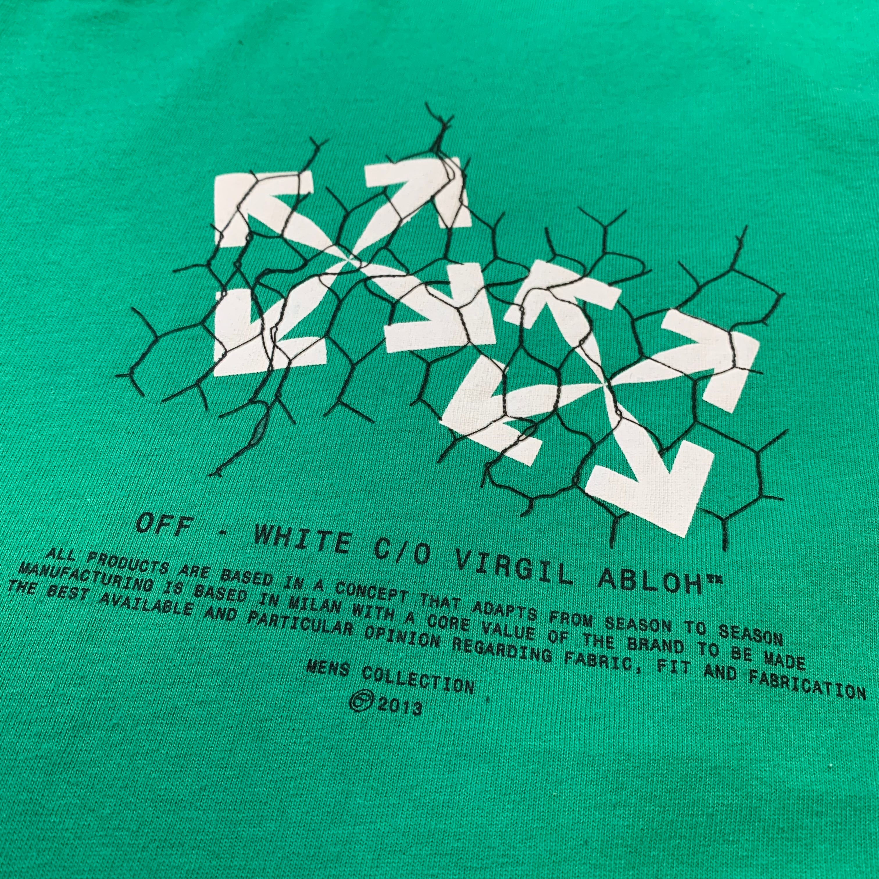Off White Large Tee Fence Arrows Green T-Shirt Virgil Abloh