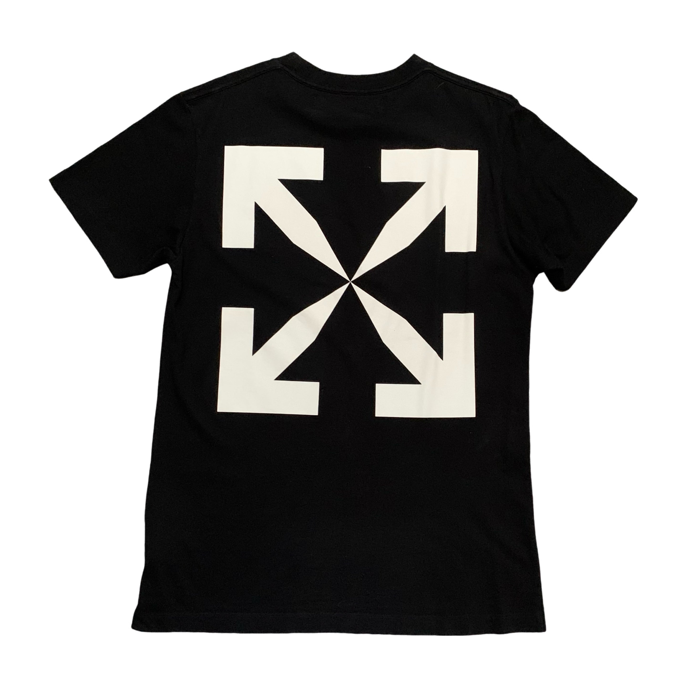 Off White Small Pascal Arrows Black Tee Virgil Abloh Skeleton (OMAA027F20FAB017)