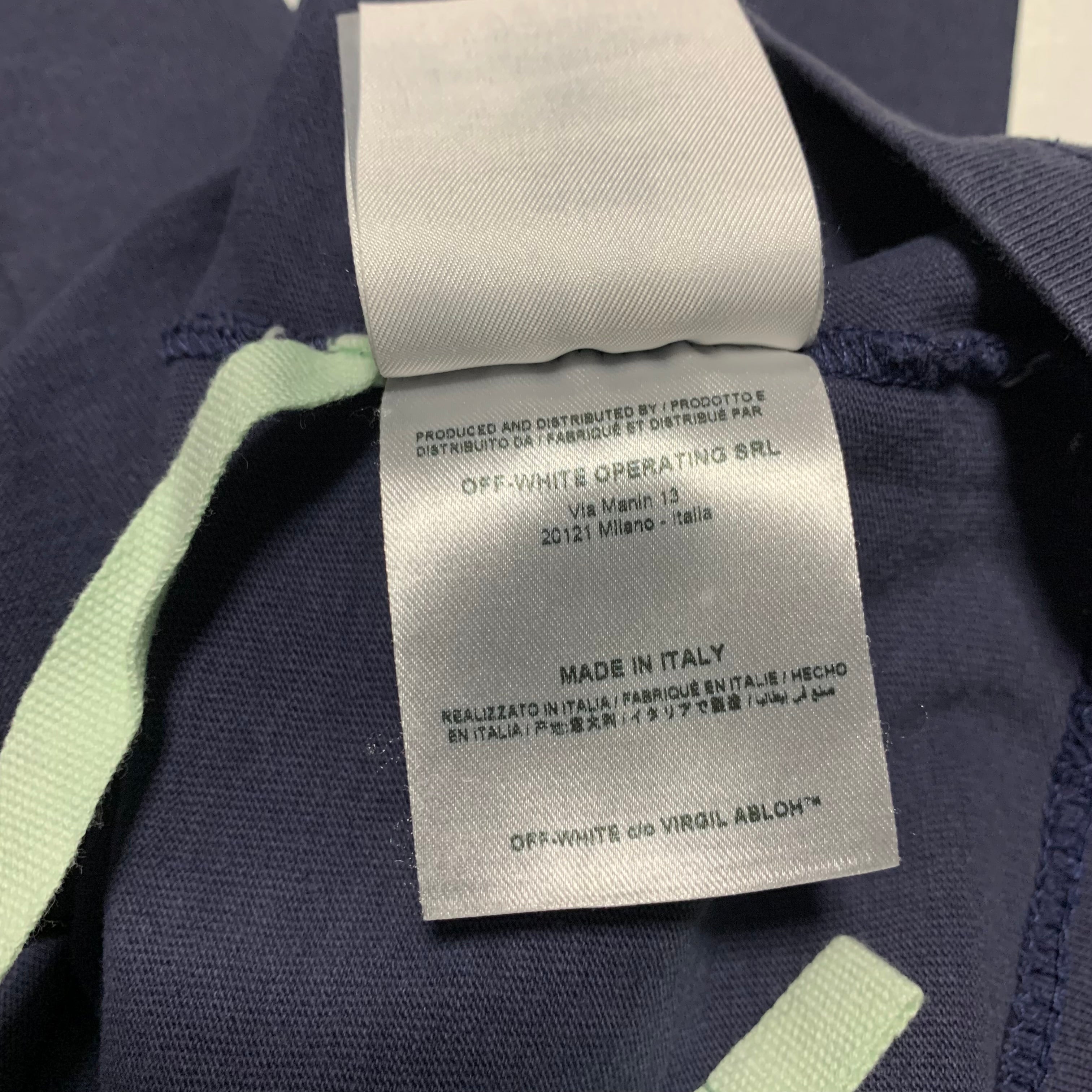 Off White Medium Champion Arrows Dusty Blue Tee Virgil Abloh