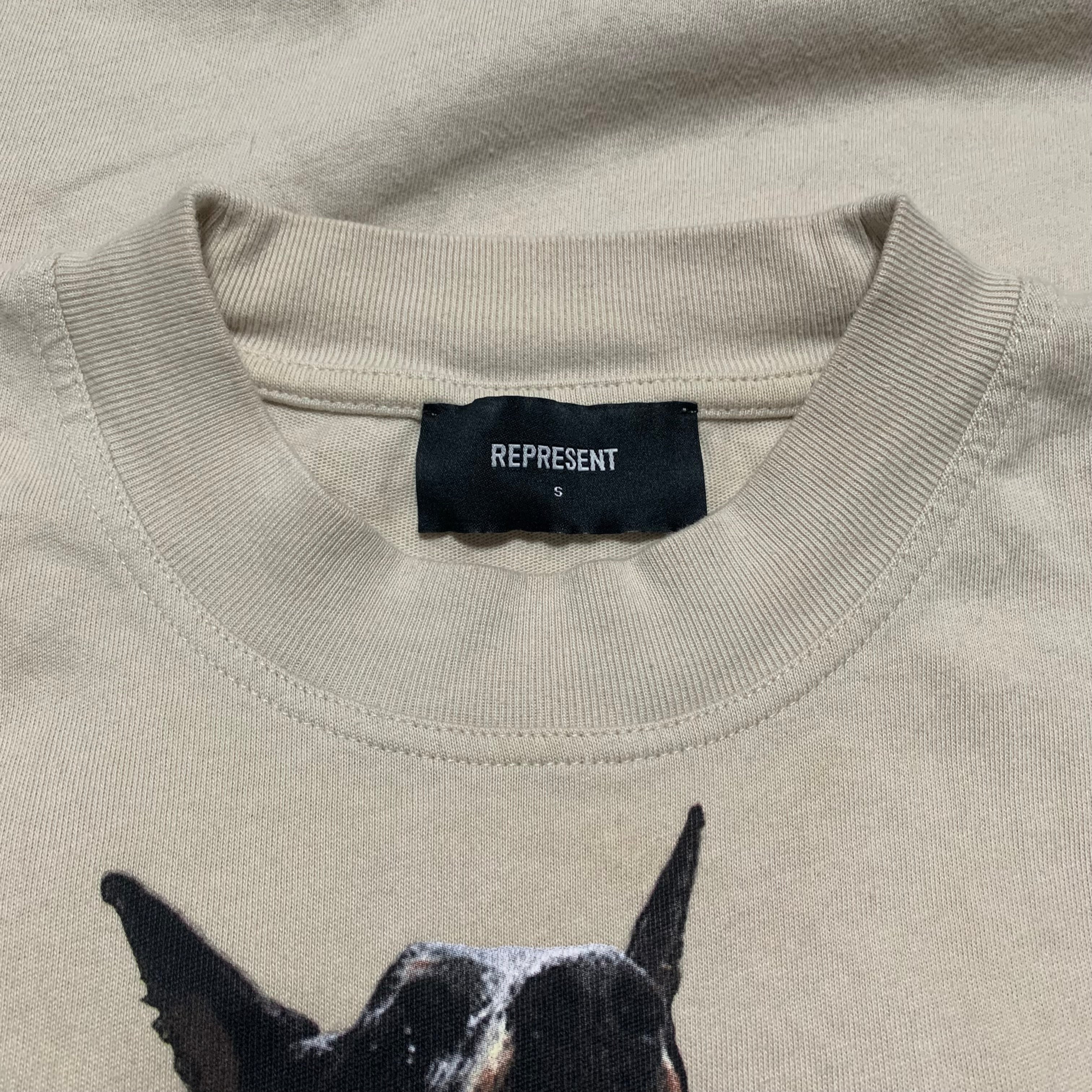 Represent Small Thoroughbred Dog Vintage White Tee