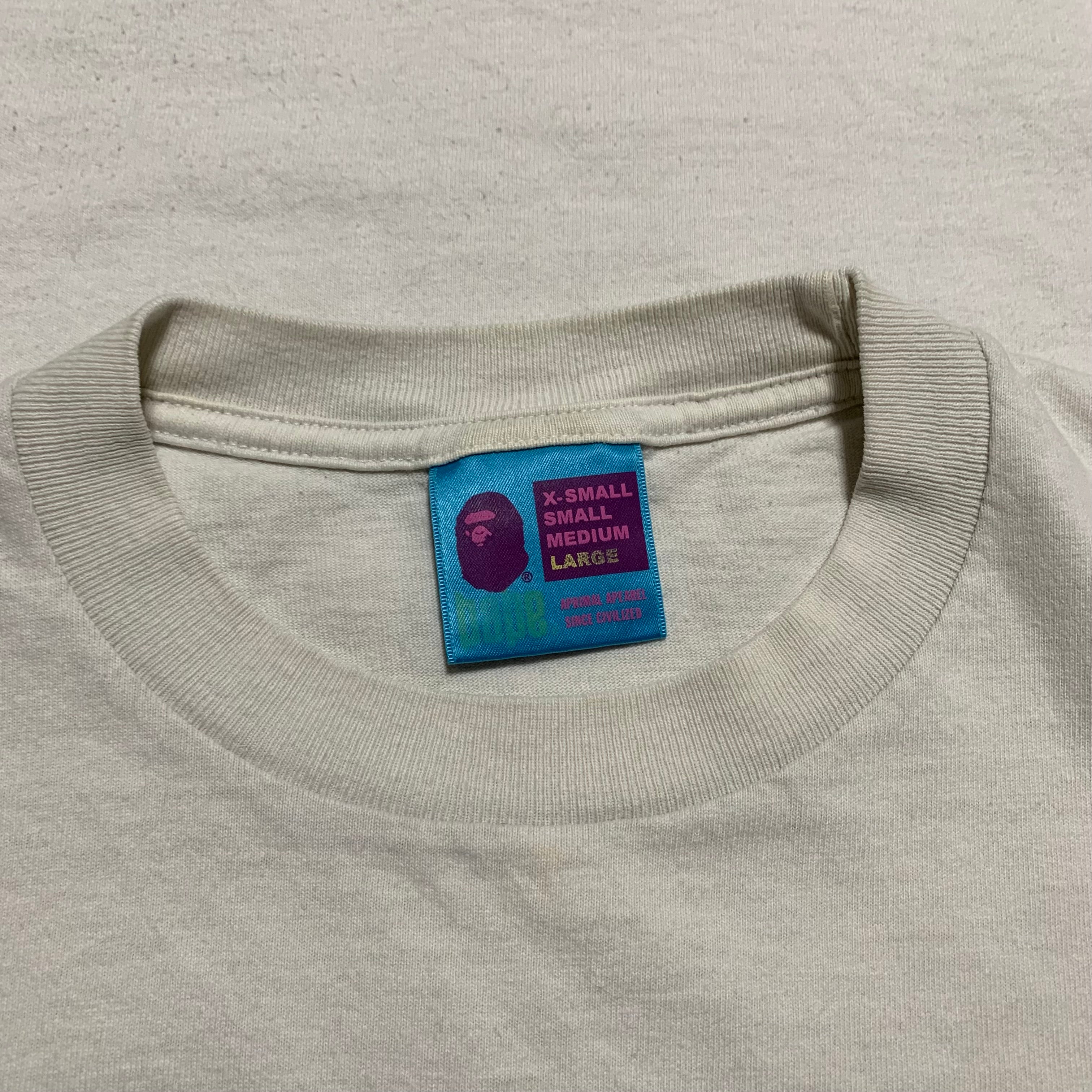 Bape Large Ape Face Camo Graphic White Tee A Bathing Ape Vintage