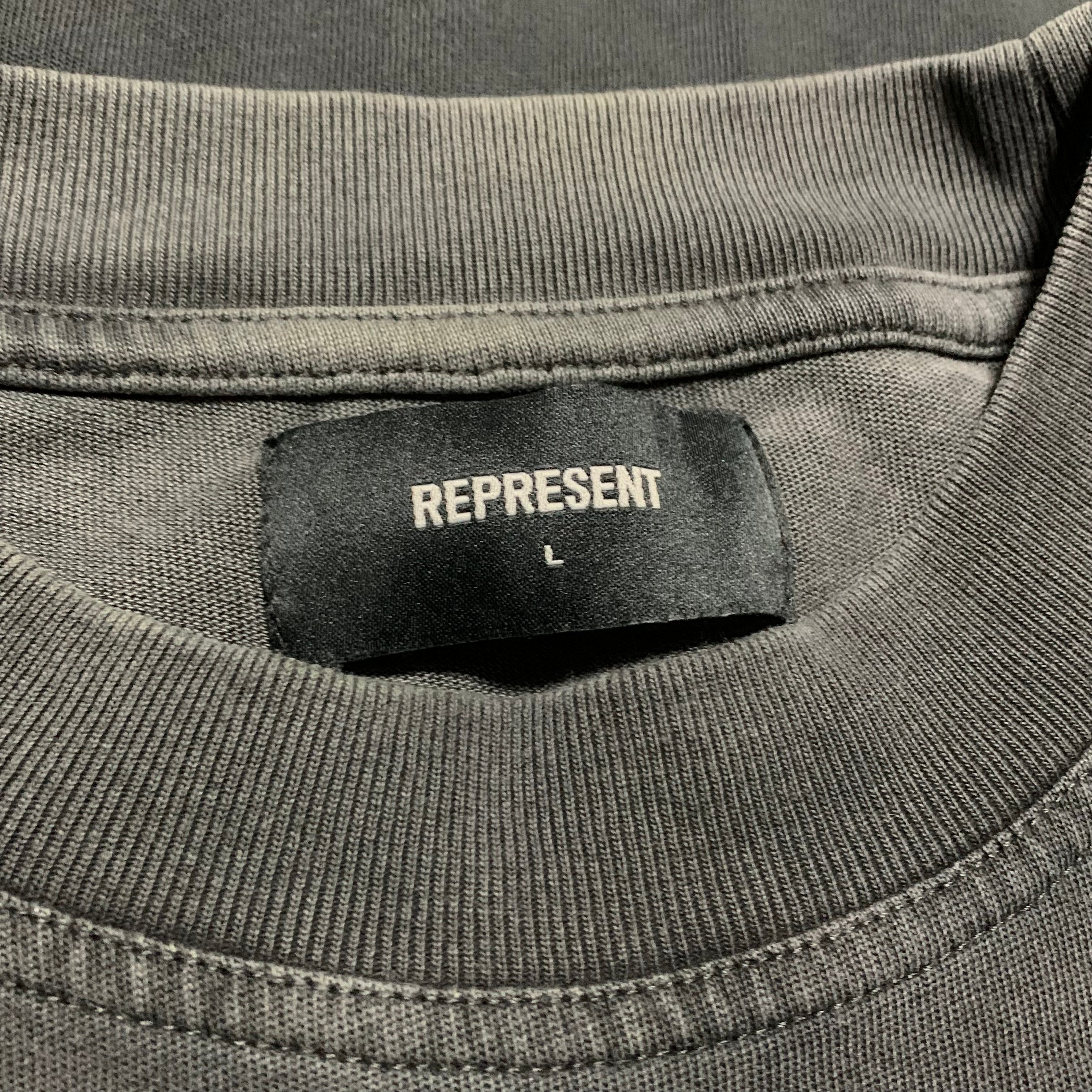 Represent Large Panther Graphic Vintage Black Tee