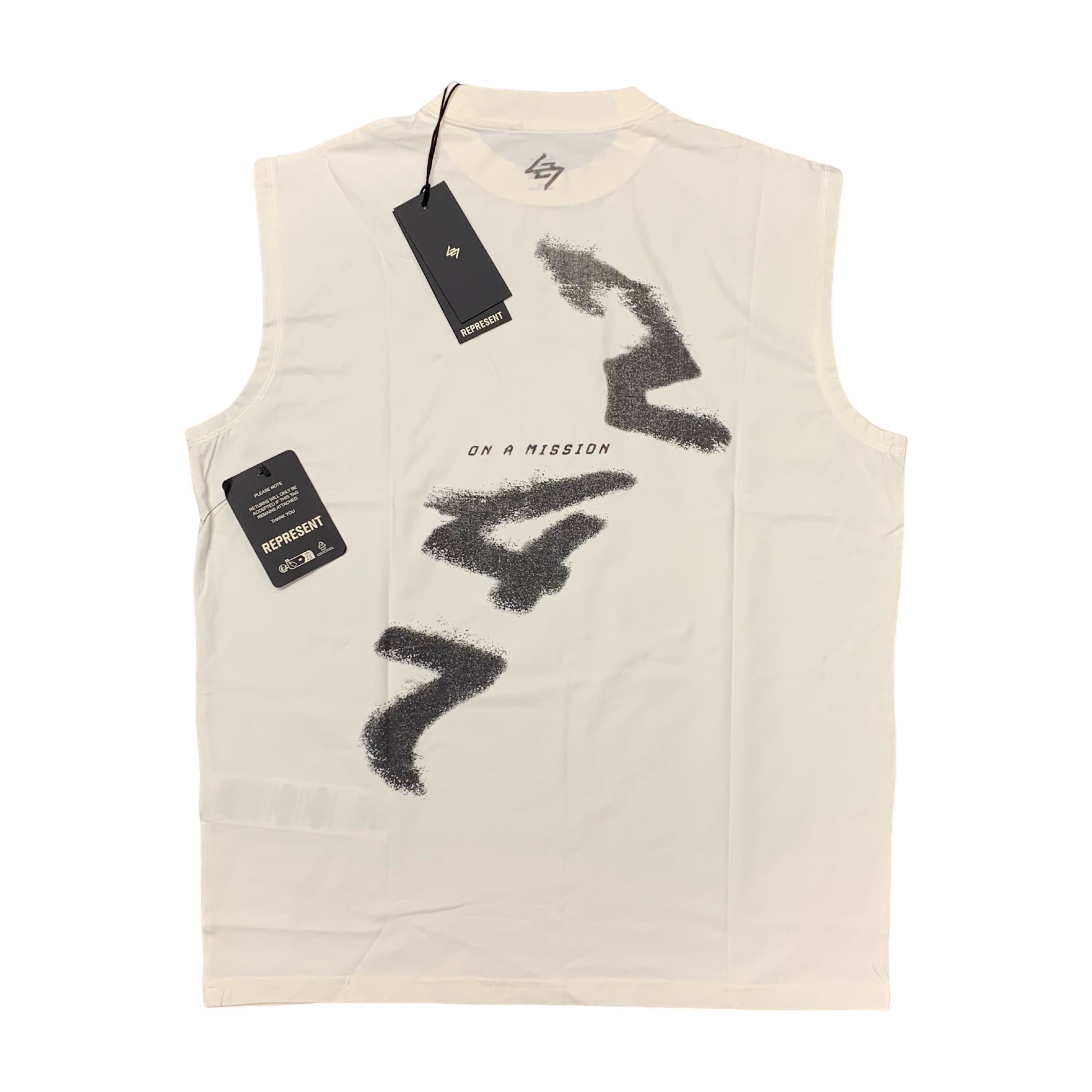 Represent XS Tank 247 Motion Oversized Flat White Tank Top