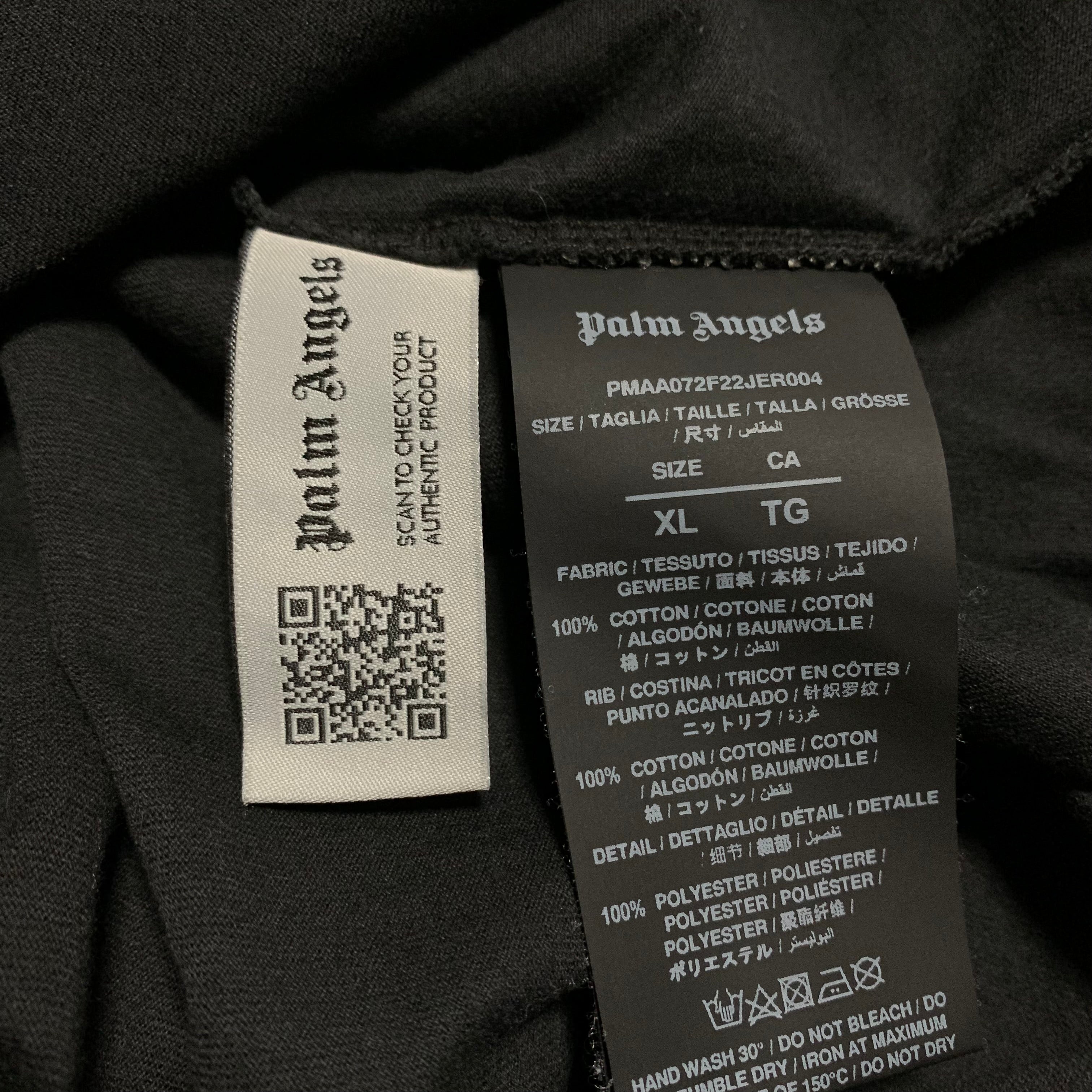 Palm Angels XL Flame Logo Black Tee
