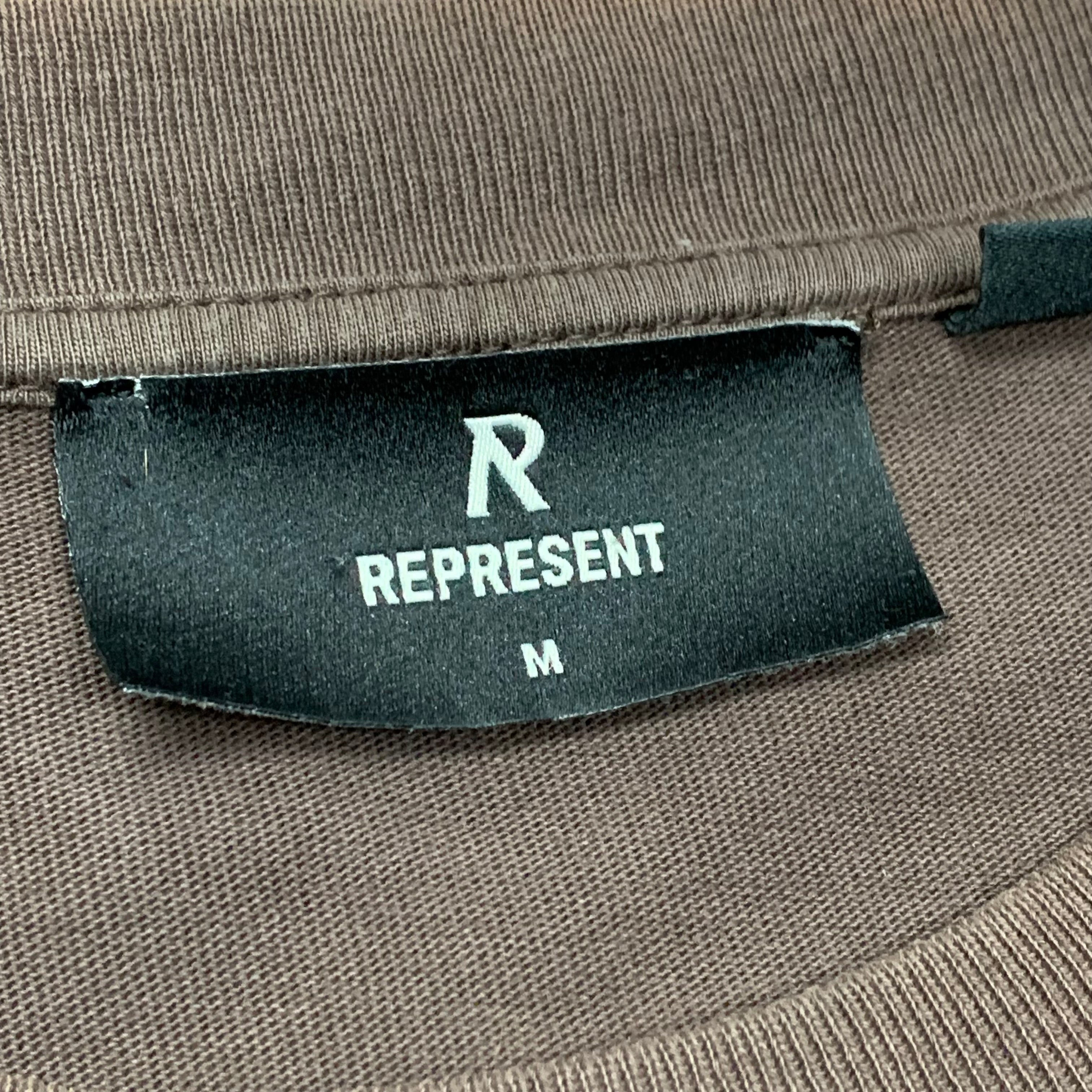 Represent Medium Tee Masking Tape Initial Cedar Brown T-Shirt