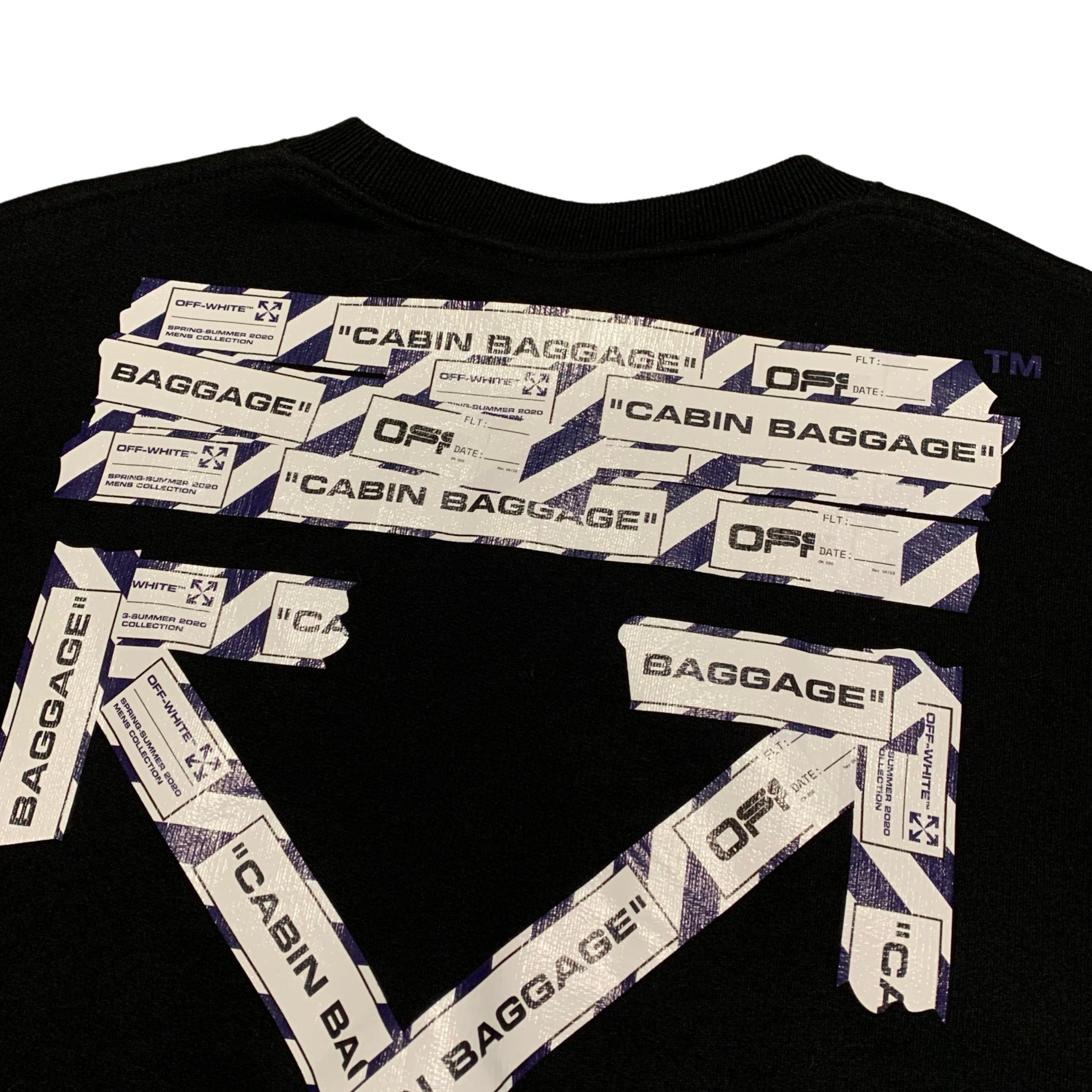 Off White XS Airport Arrows Black Sweatshirt Crewneck Virgil Abloh