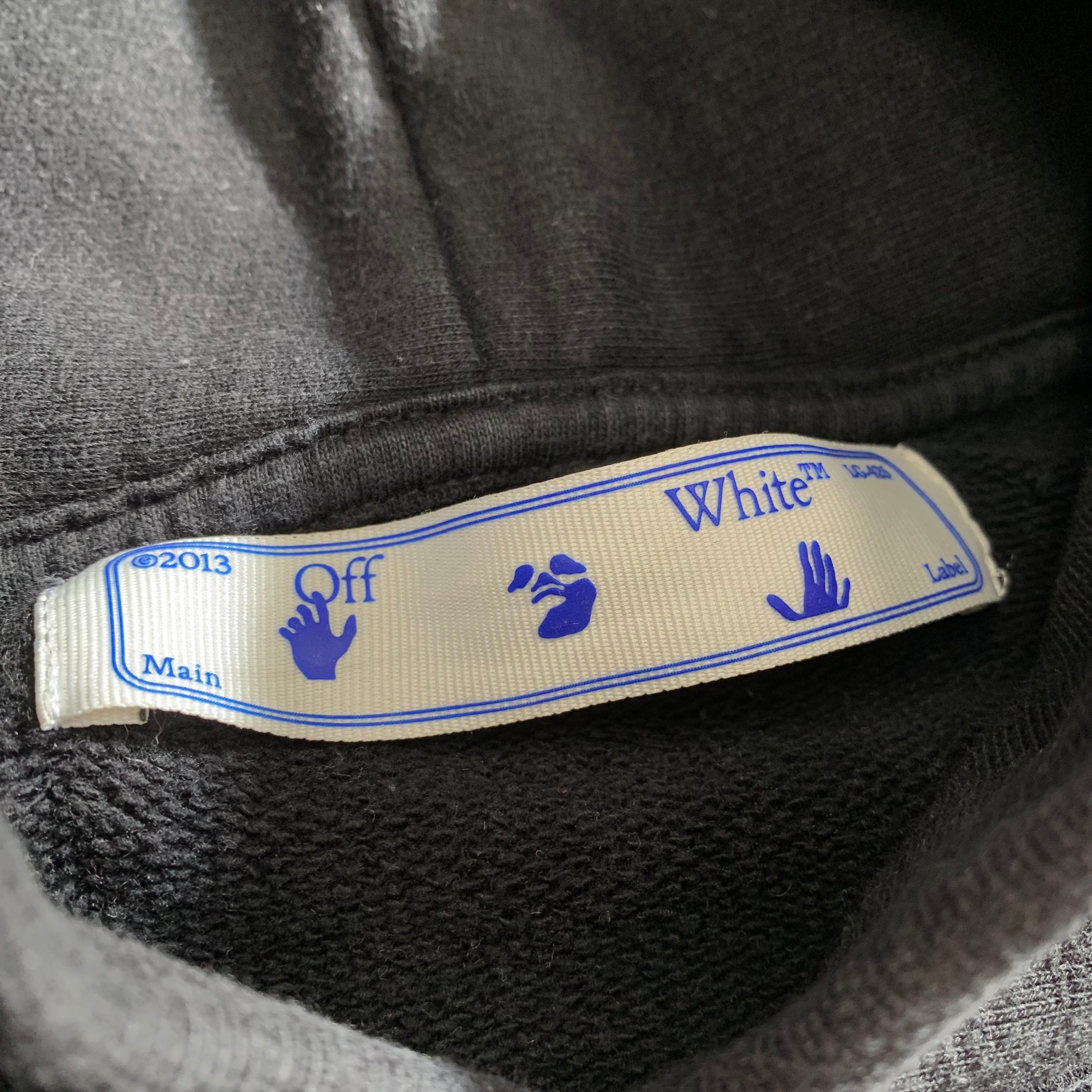 Off White Large Hoodie Marker Arrows Black Hoodie Virgil Abloh Blue Graphic