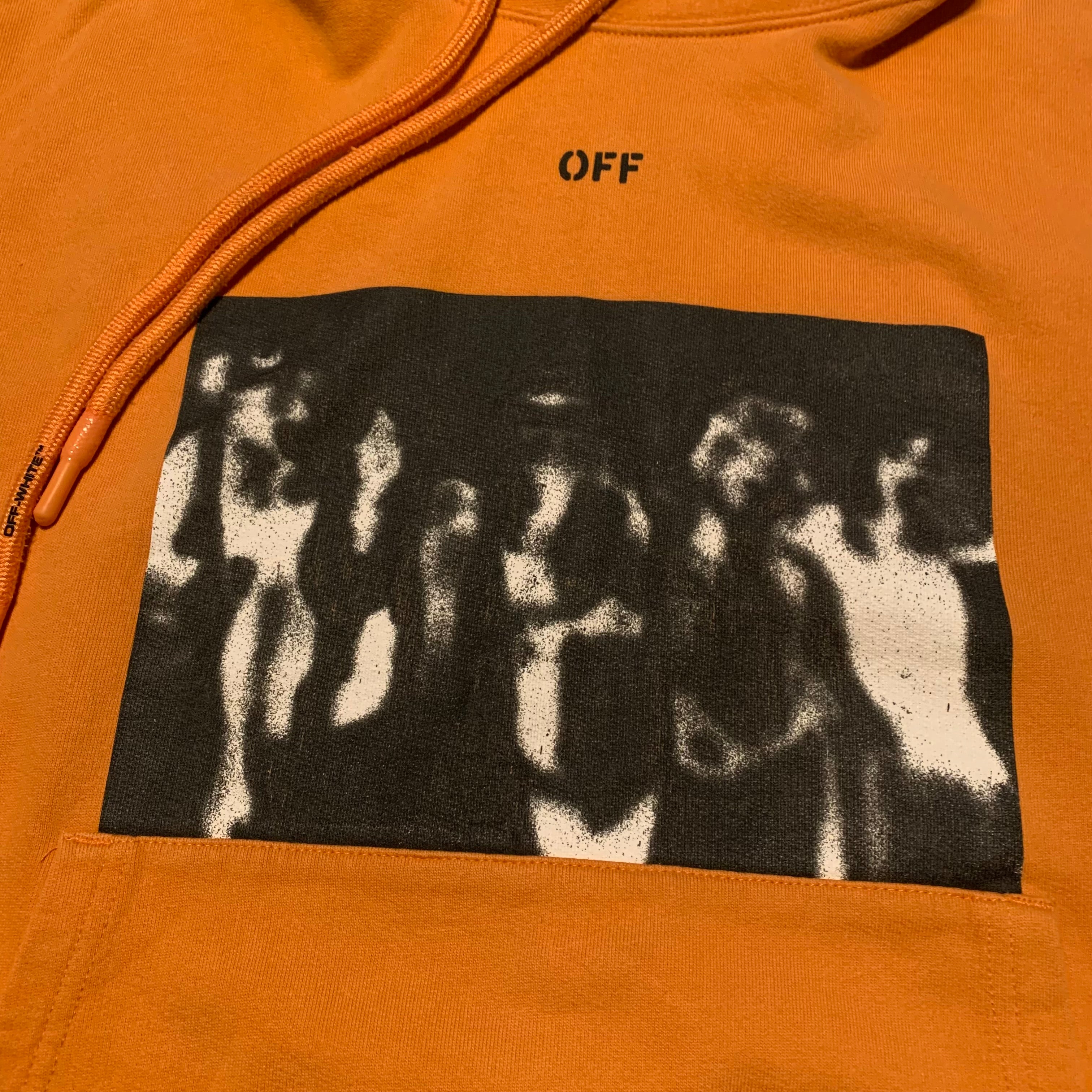 Off White Medium Graffiti Arrows Orange Hoodie Virgil Abloh