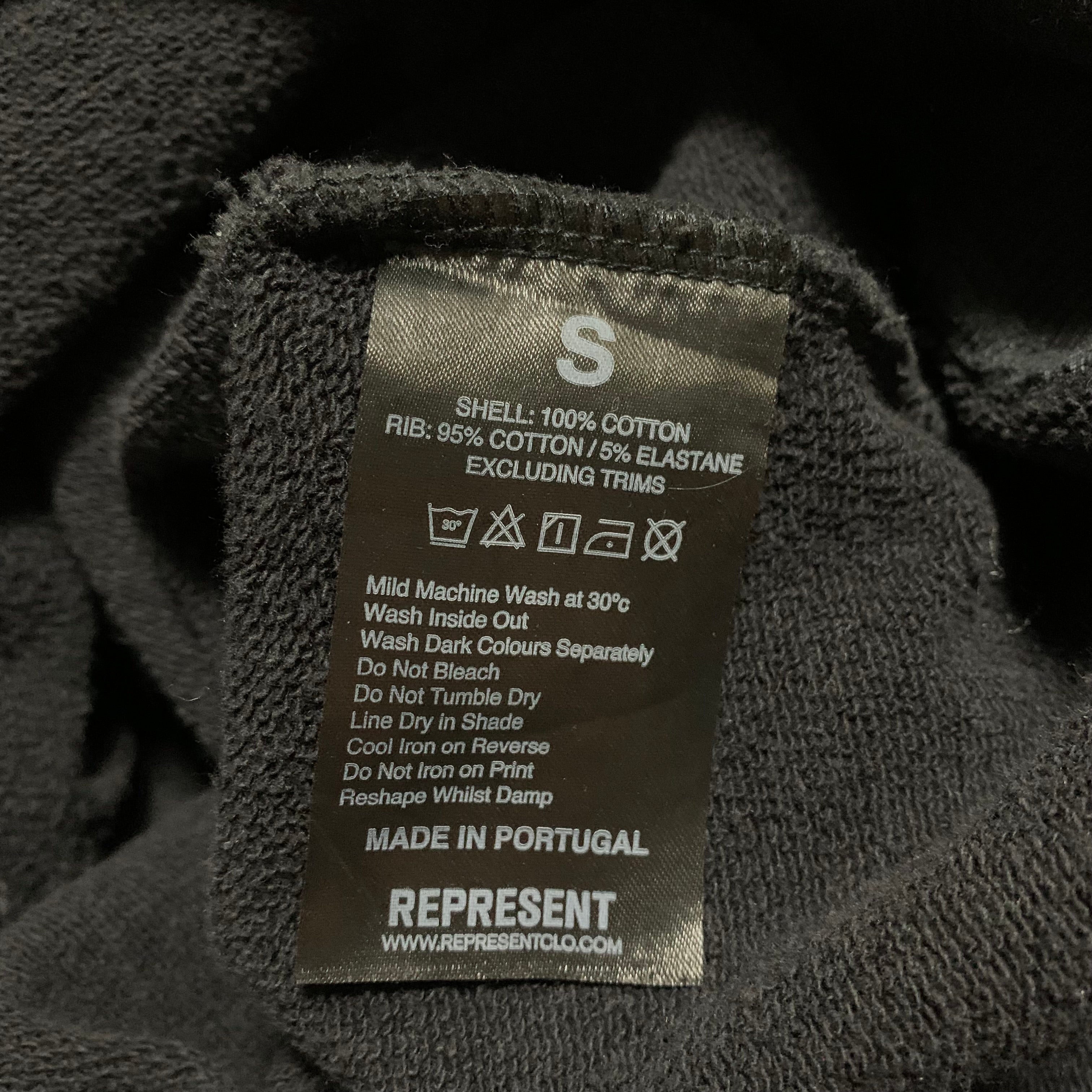 Represent Small Double Distilled Jet Black Hoodie