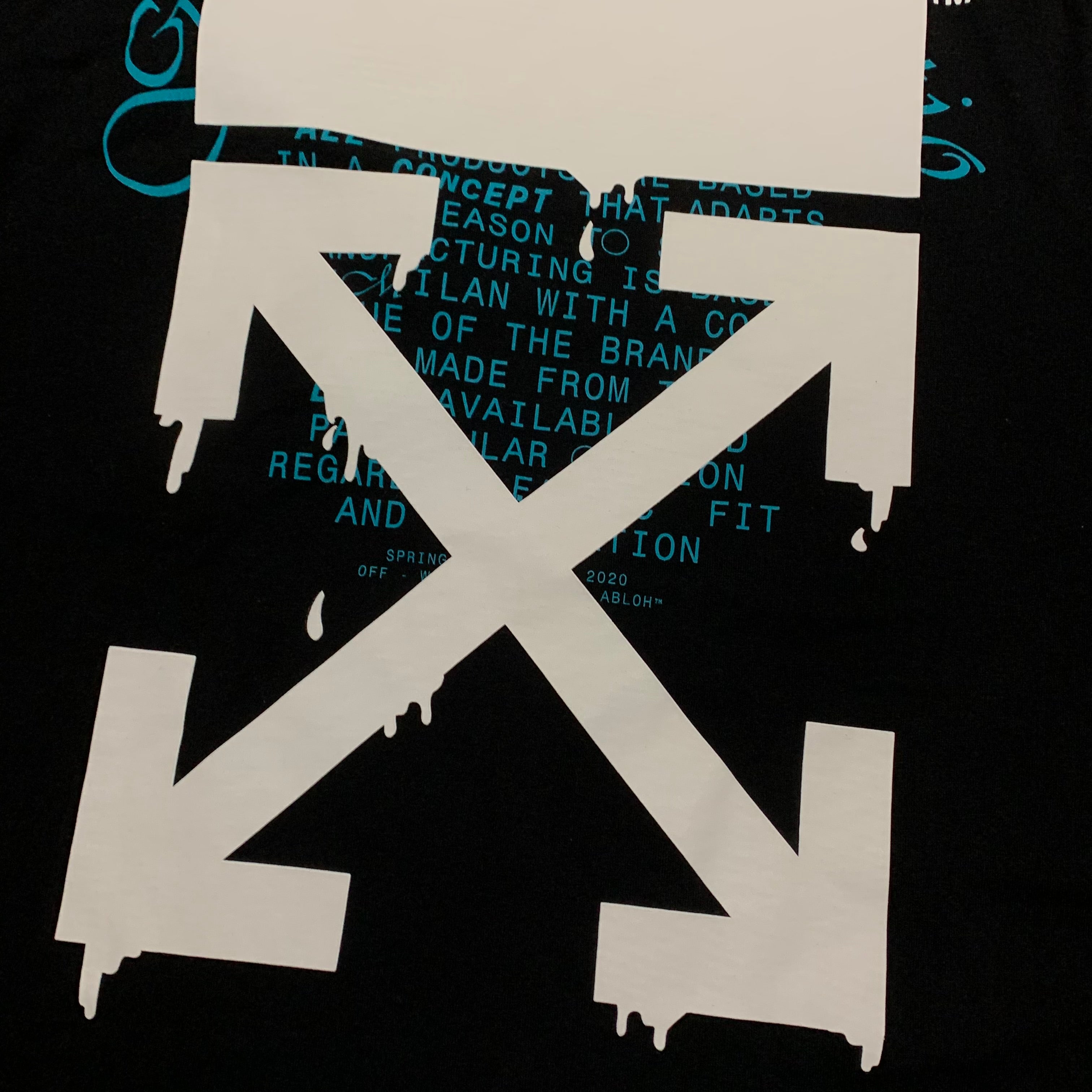 Off White Medium Dripping Arrows Black Tee Virgil Abloh