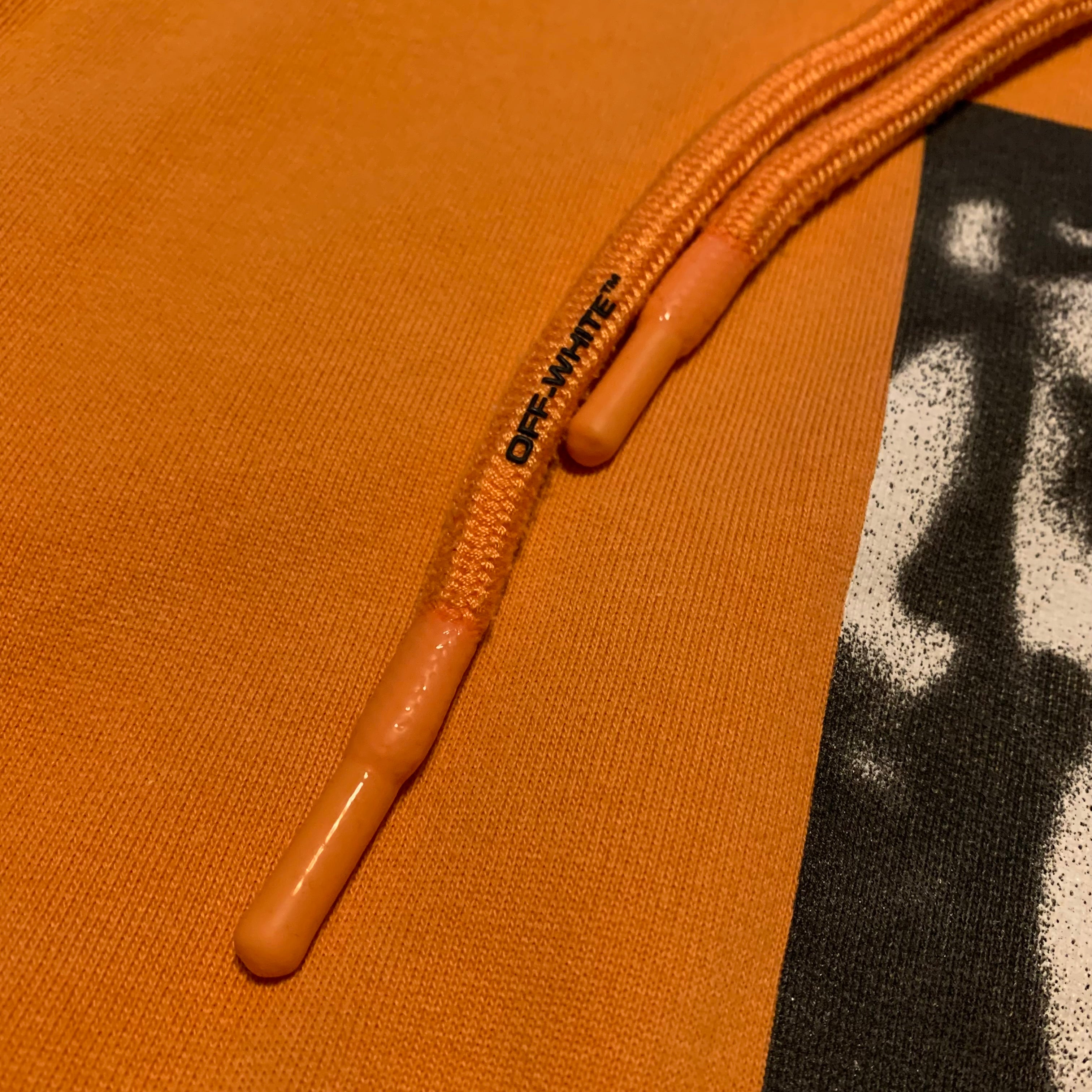 Off White Medium Graffiti Arrows Orange Hoodie Virgil Abloh