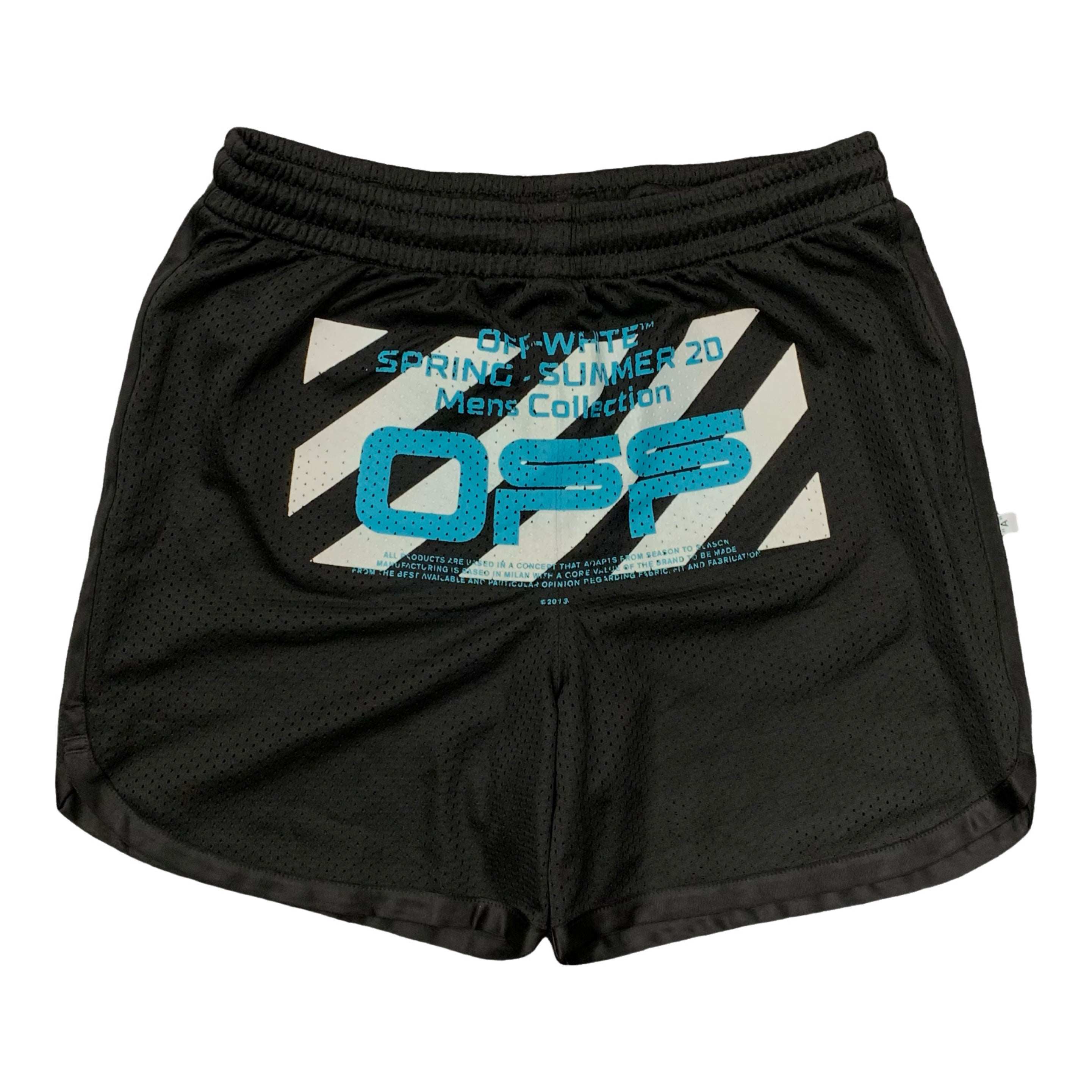 Off White Medium Diag Black Mesh Shorts Bottoms Virgil Abloh