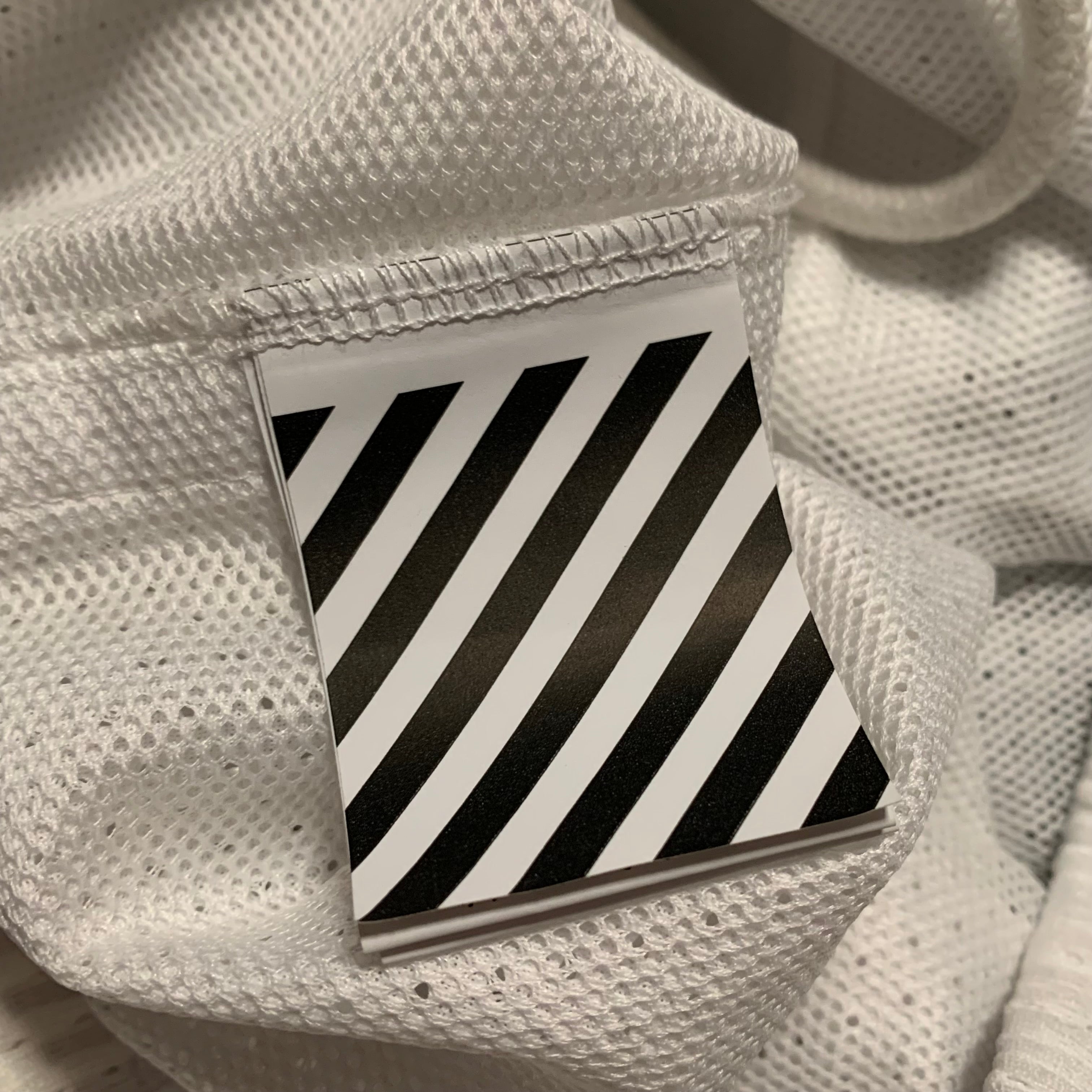 Off White Large Shorts Caravaggio Diag White Mesh Bottoms Virgil Abloh