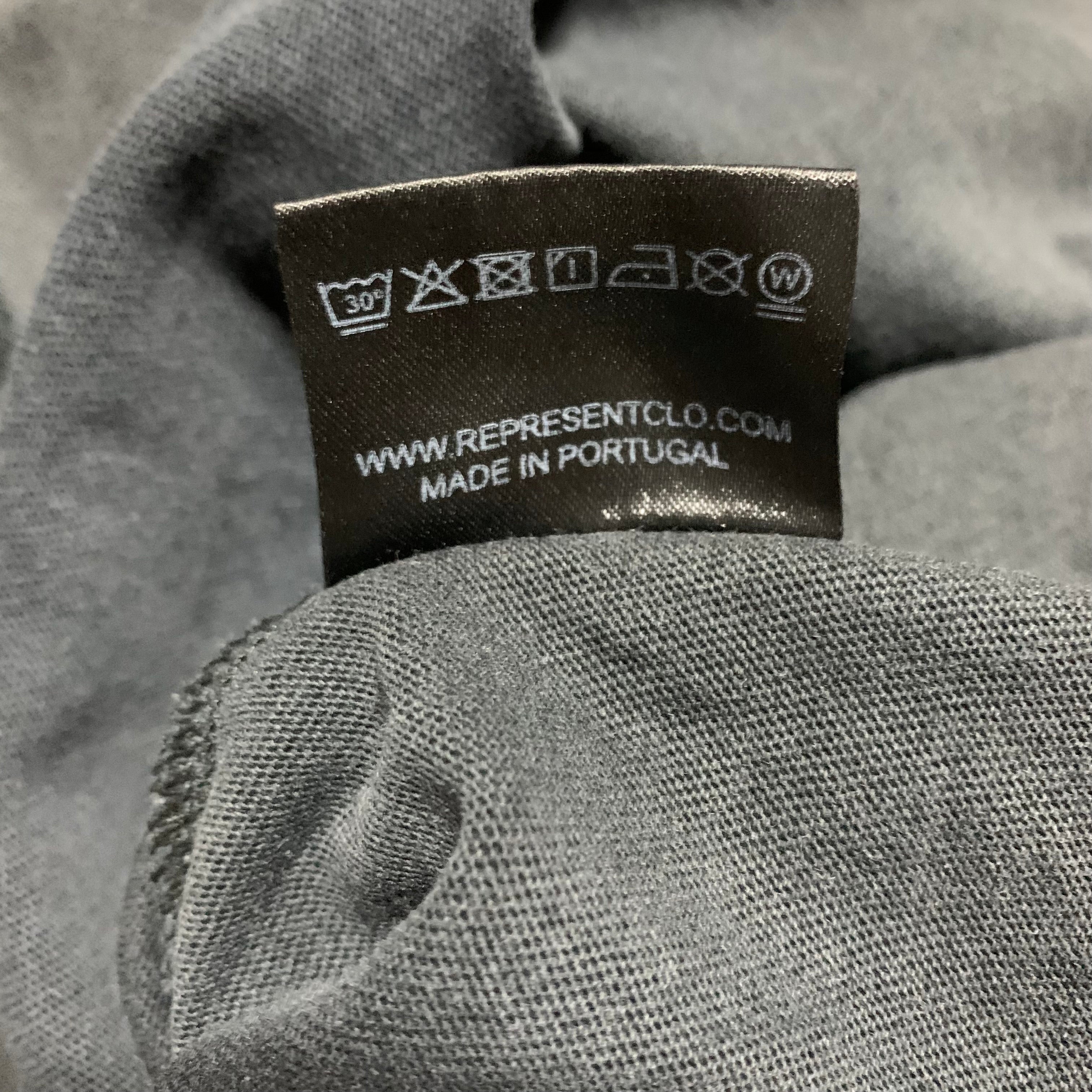 Represent Large Embroidered Vintage Grey Tee