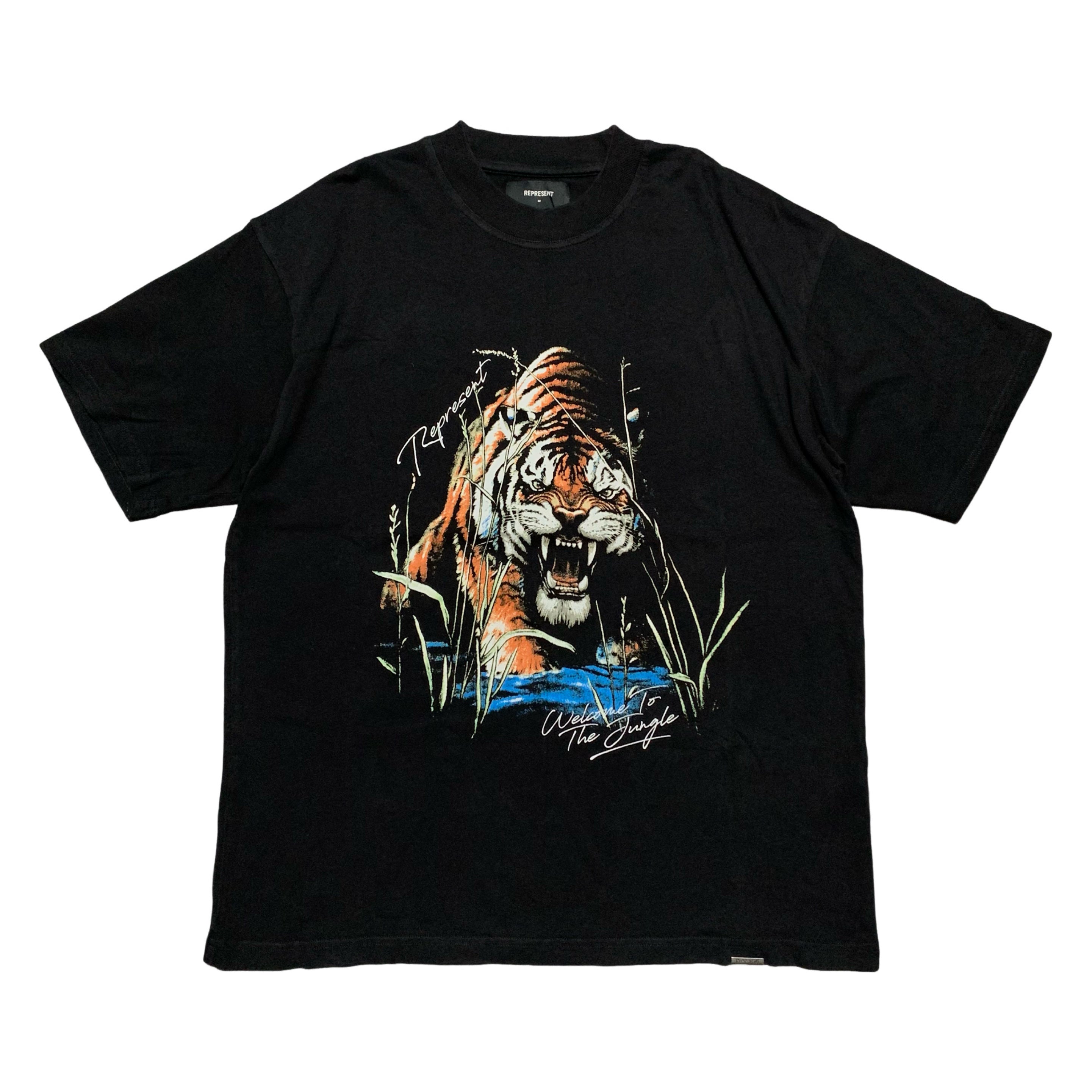 Represent Medium Welcome To The Jungle Off Black Tee