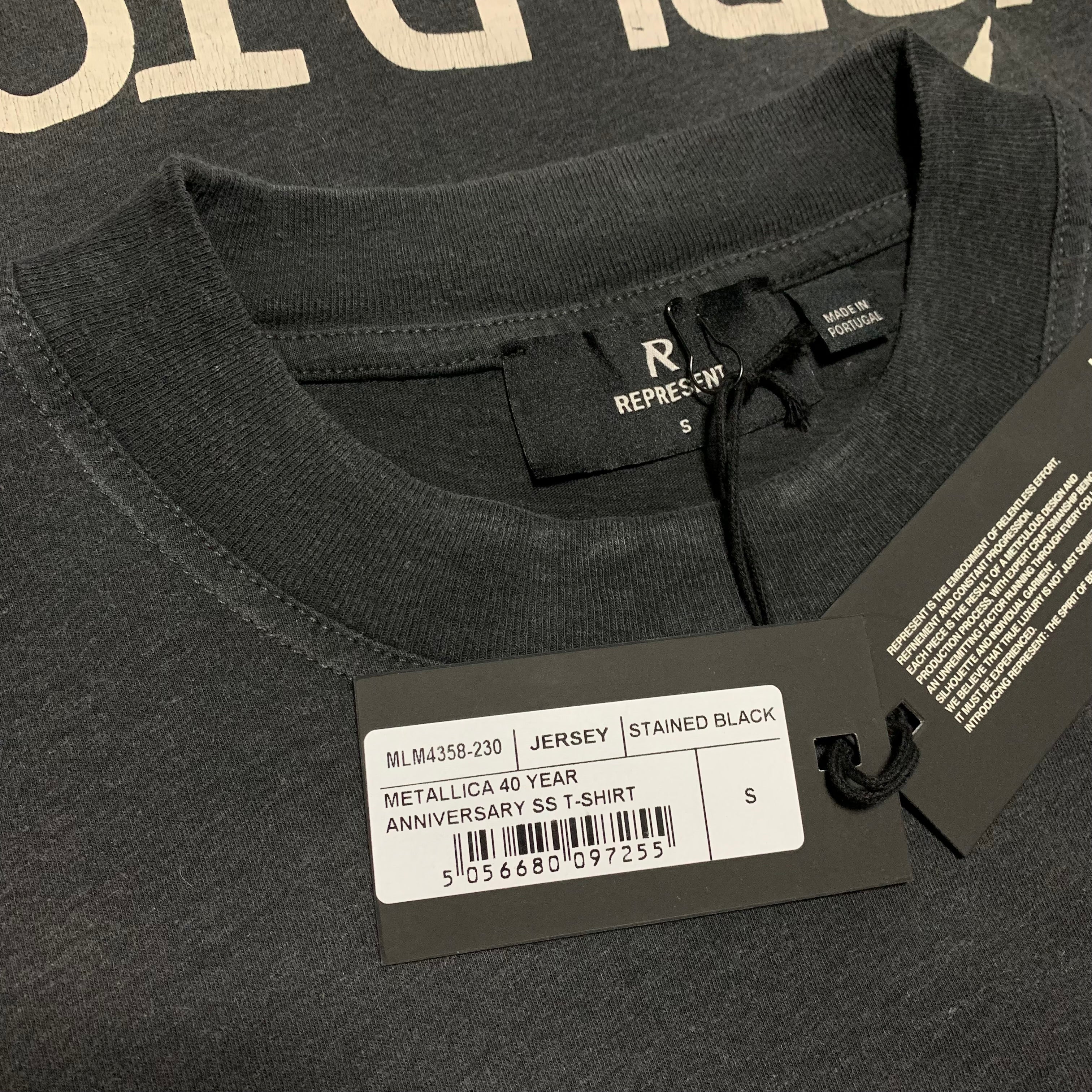 Represent Metallica Small 40th Anniversary Stained Black Tee (RRP £110)