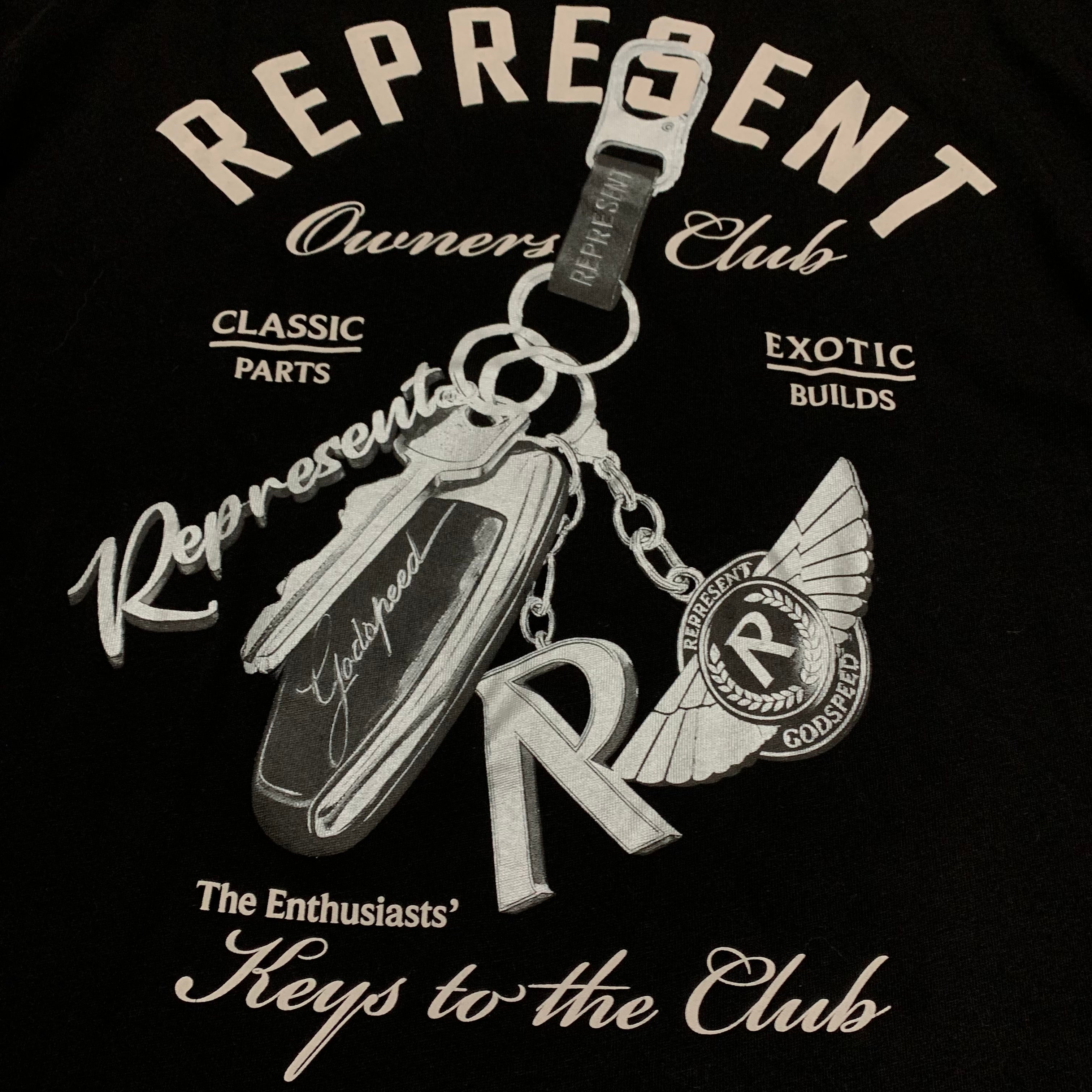 Represent Small Keys To The Club Jet Black Tee