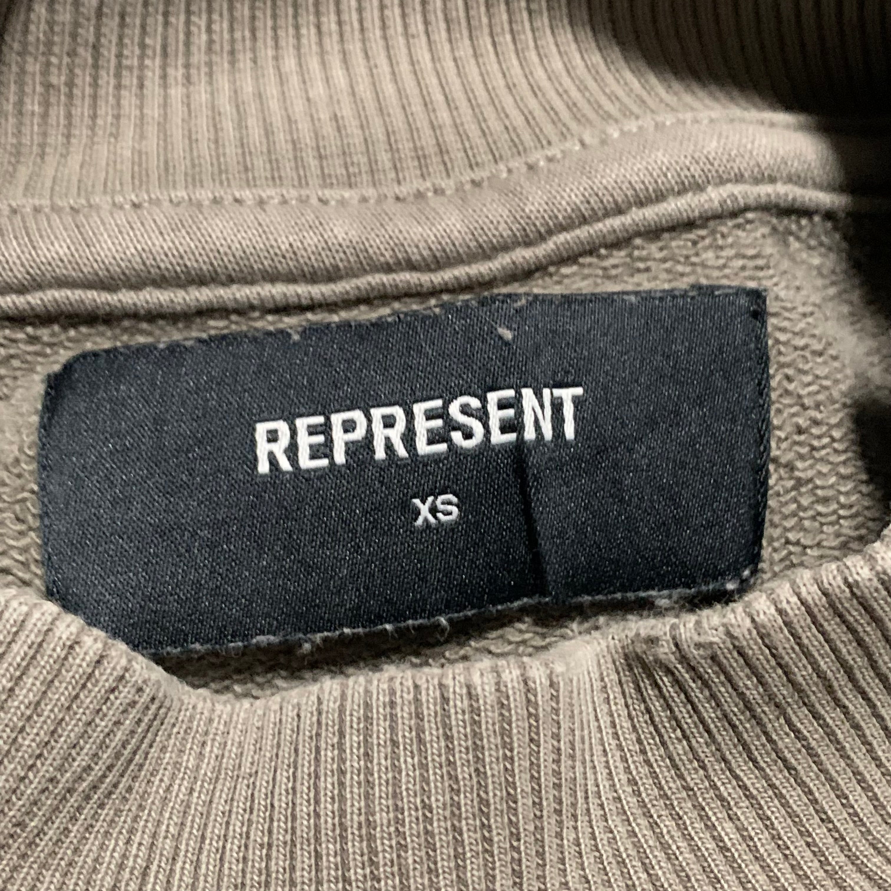 Represent XS Blanks Khaki Green Sweater Sweatshirt Crewneck