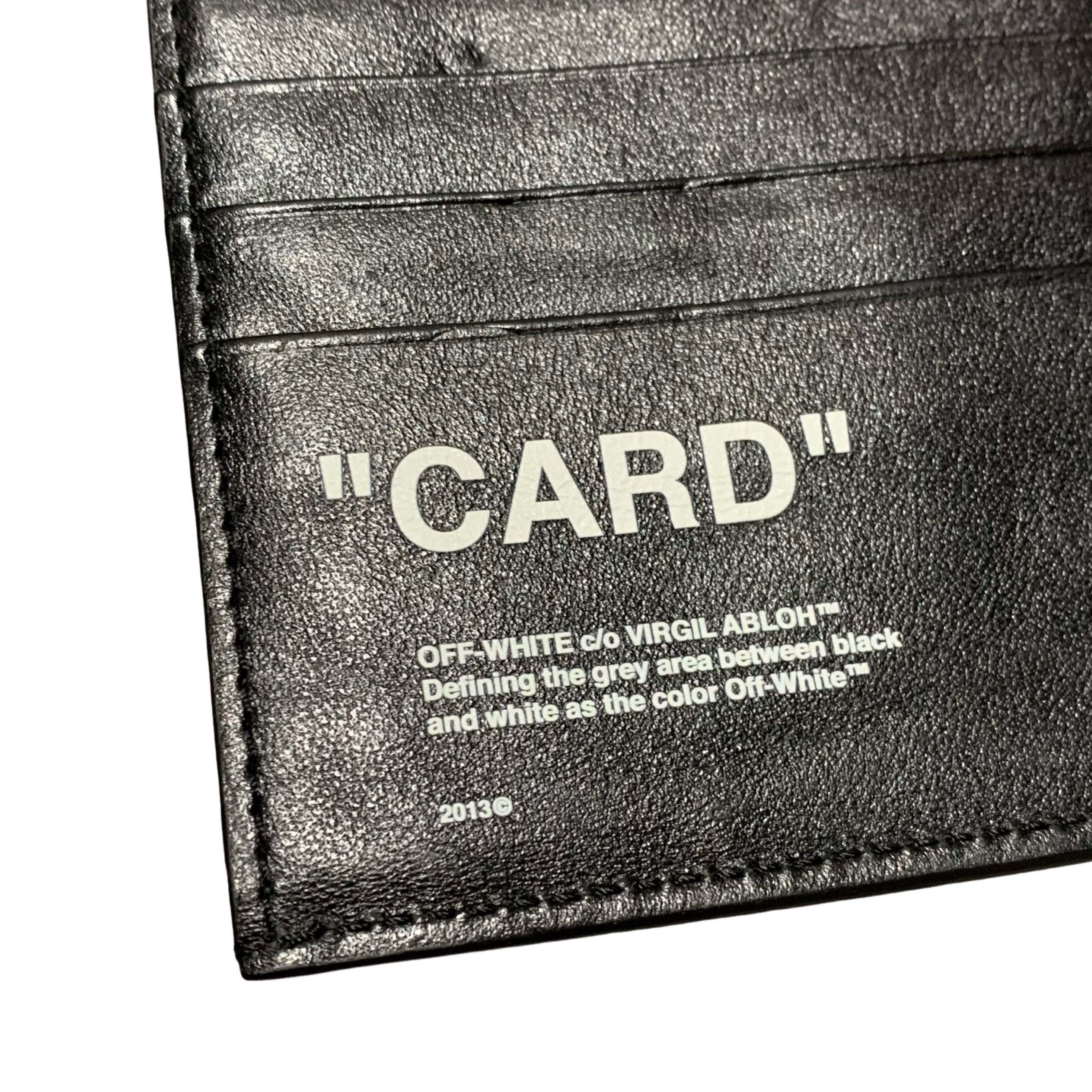 Off White Card Holder "Card" Black Leather Wallet Virgil Abloh