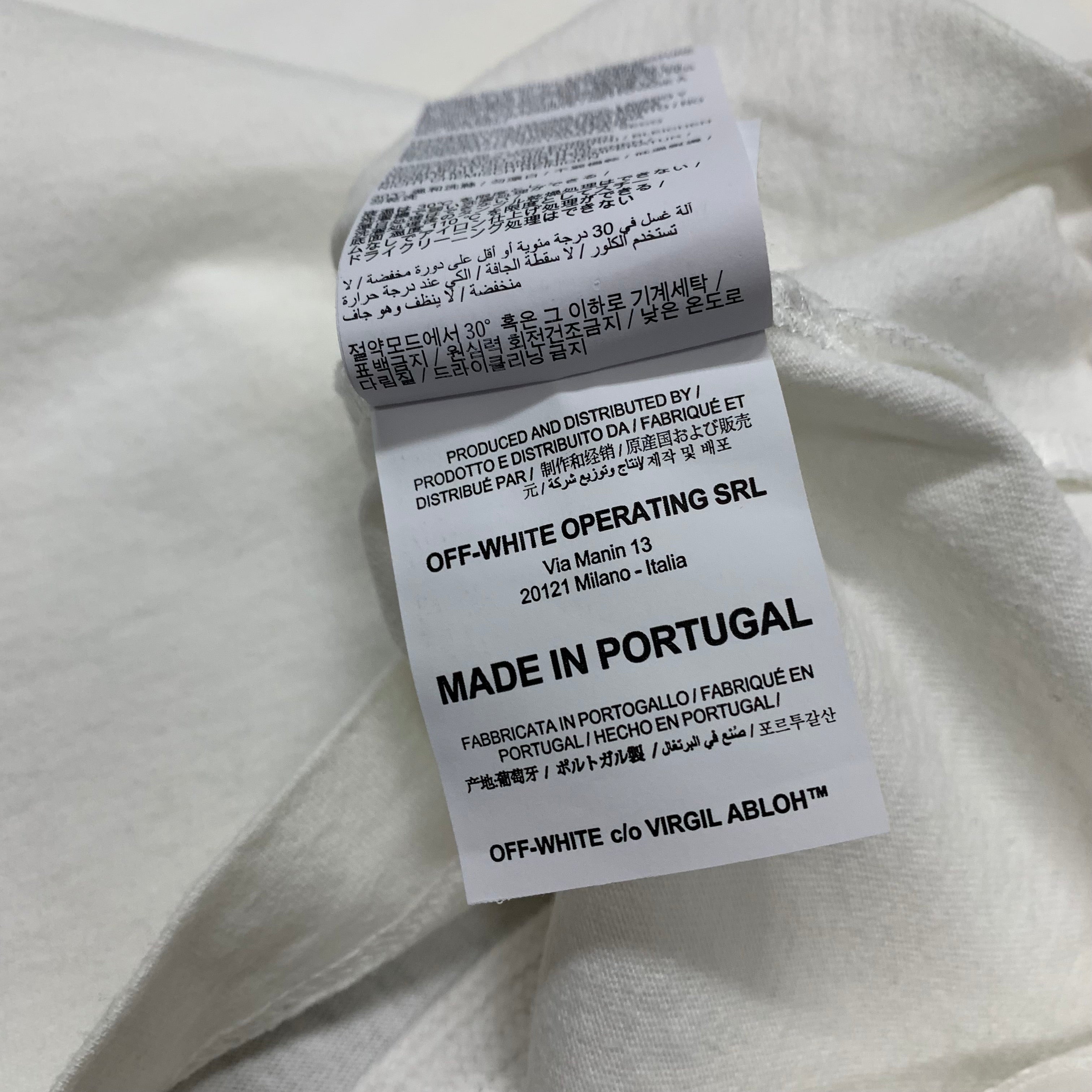 Off White Large Tee Acrylic Arrows White T-Shirt Virgil Abloh