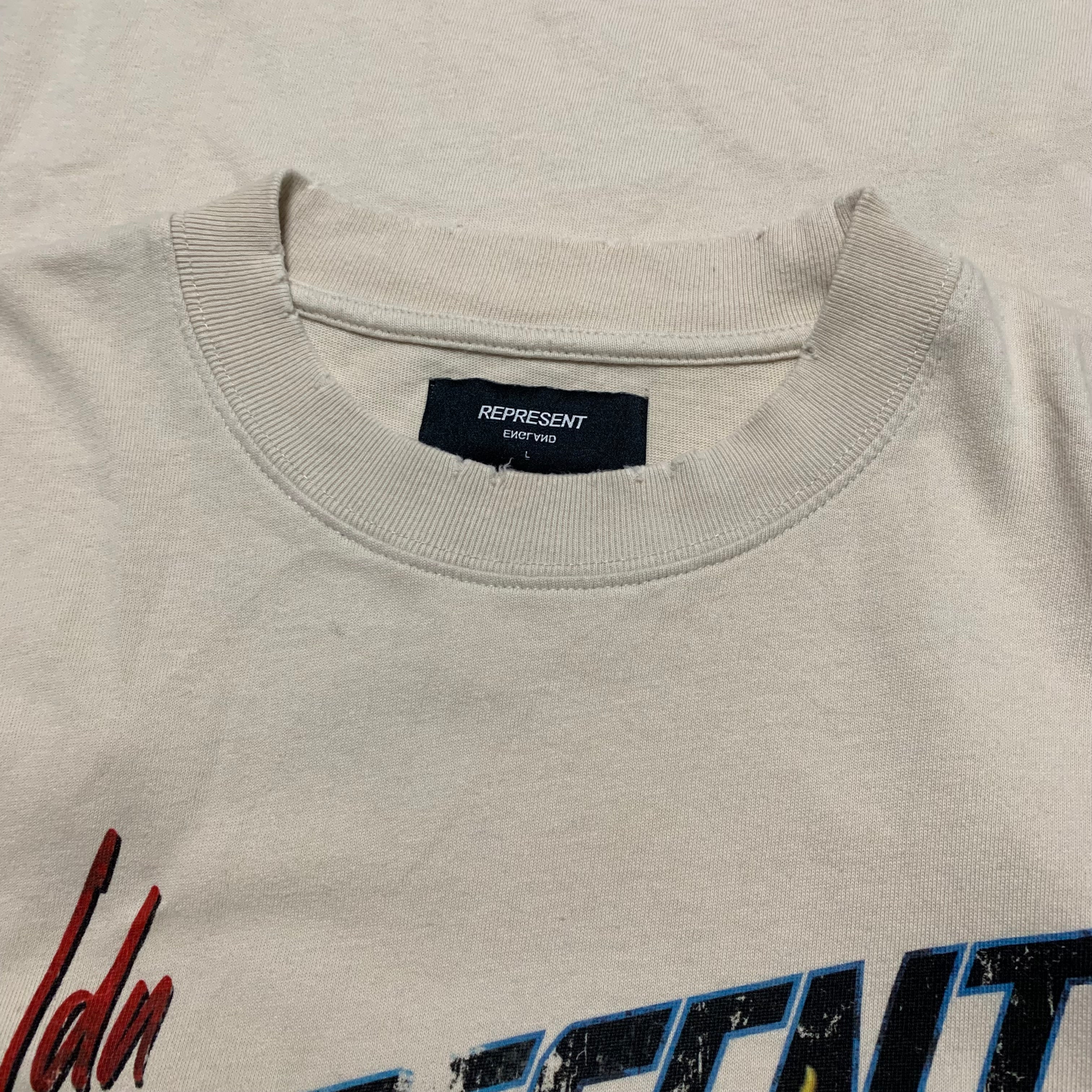 Represent Large Feel The Heat Vintage White Tee